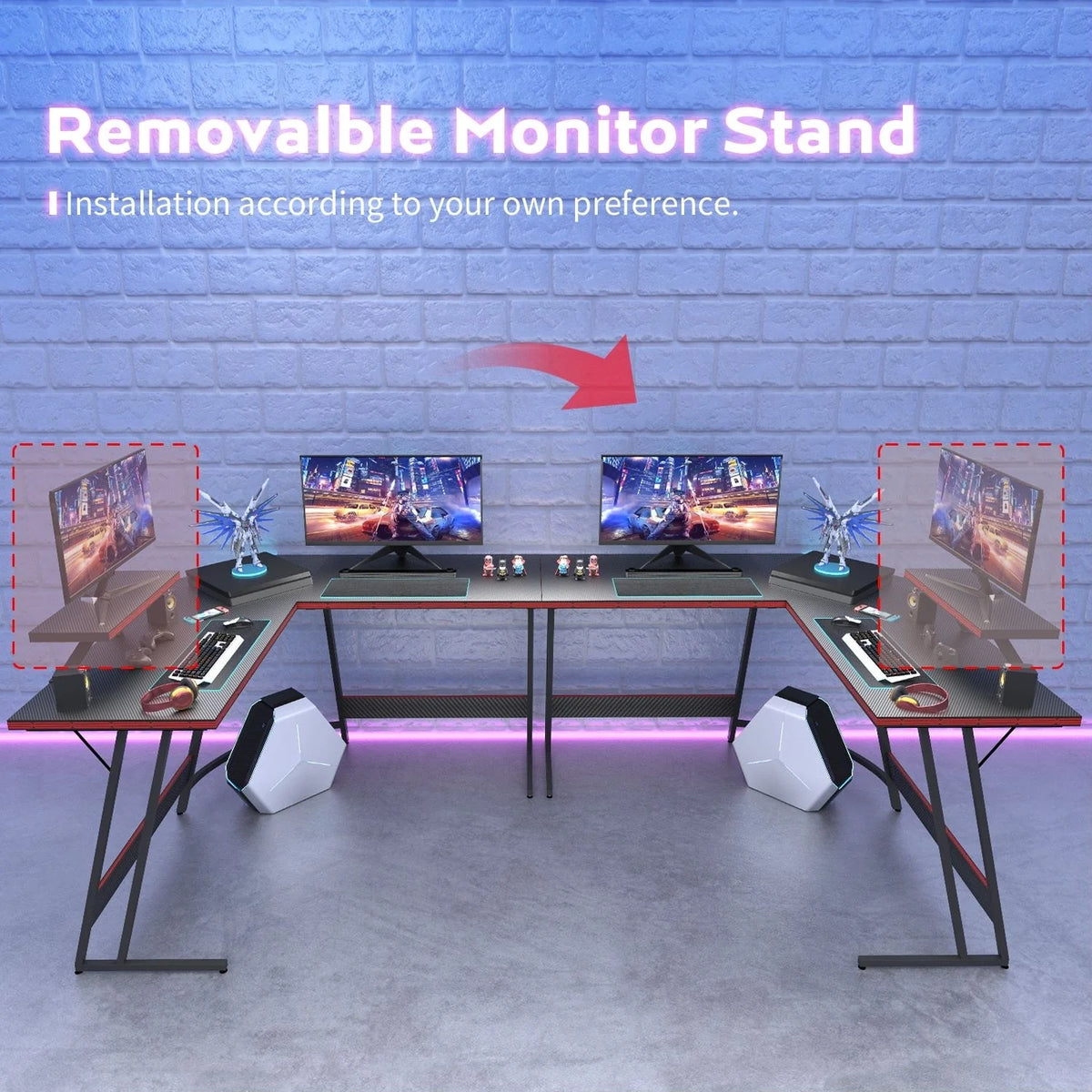 L-Shaped Gaming Desk, Computer Corner Desk and Office Writing Desk for Home