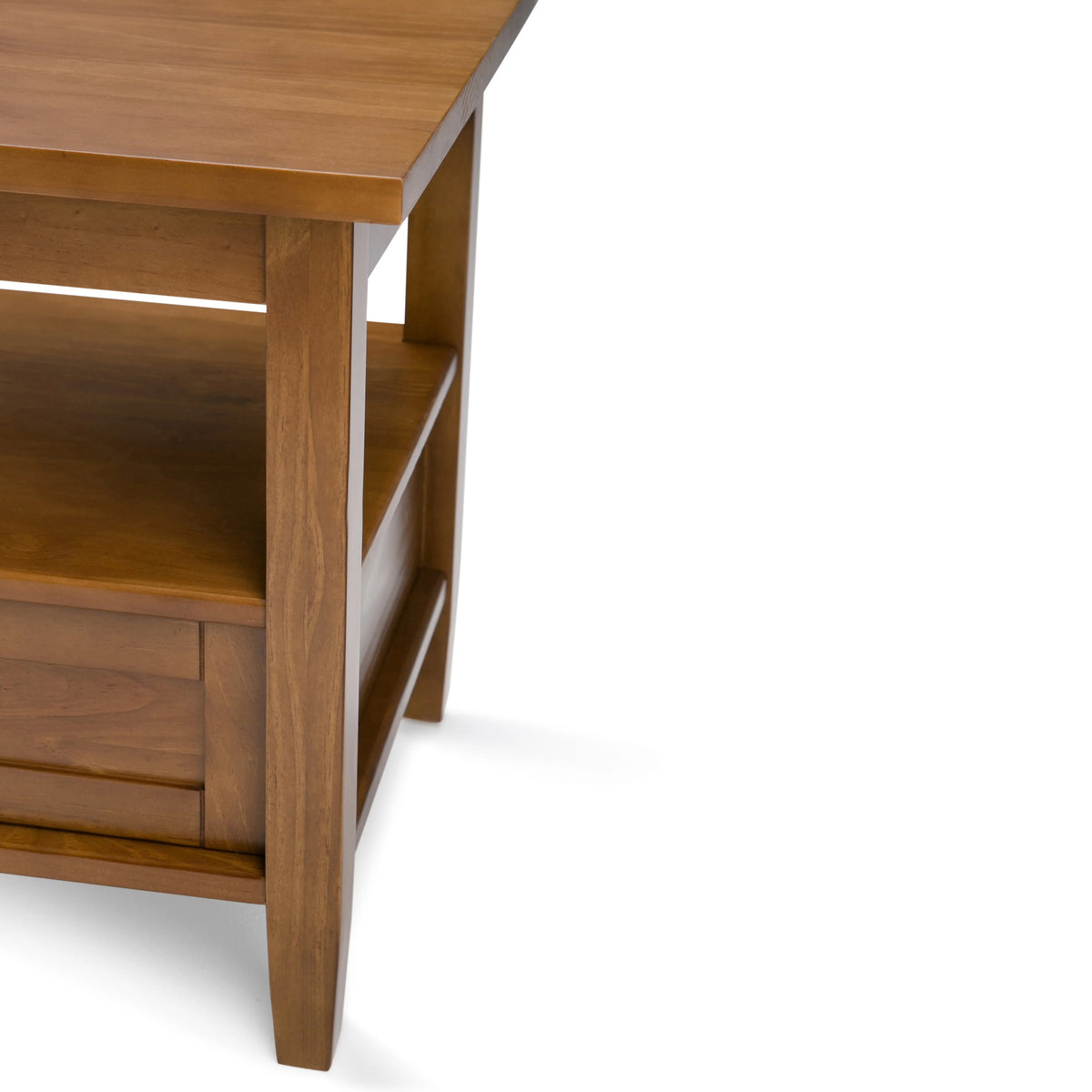 20 Inch Wide Solid Wood Rectangle End Table, Transitional Side Table