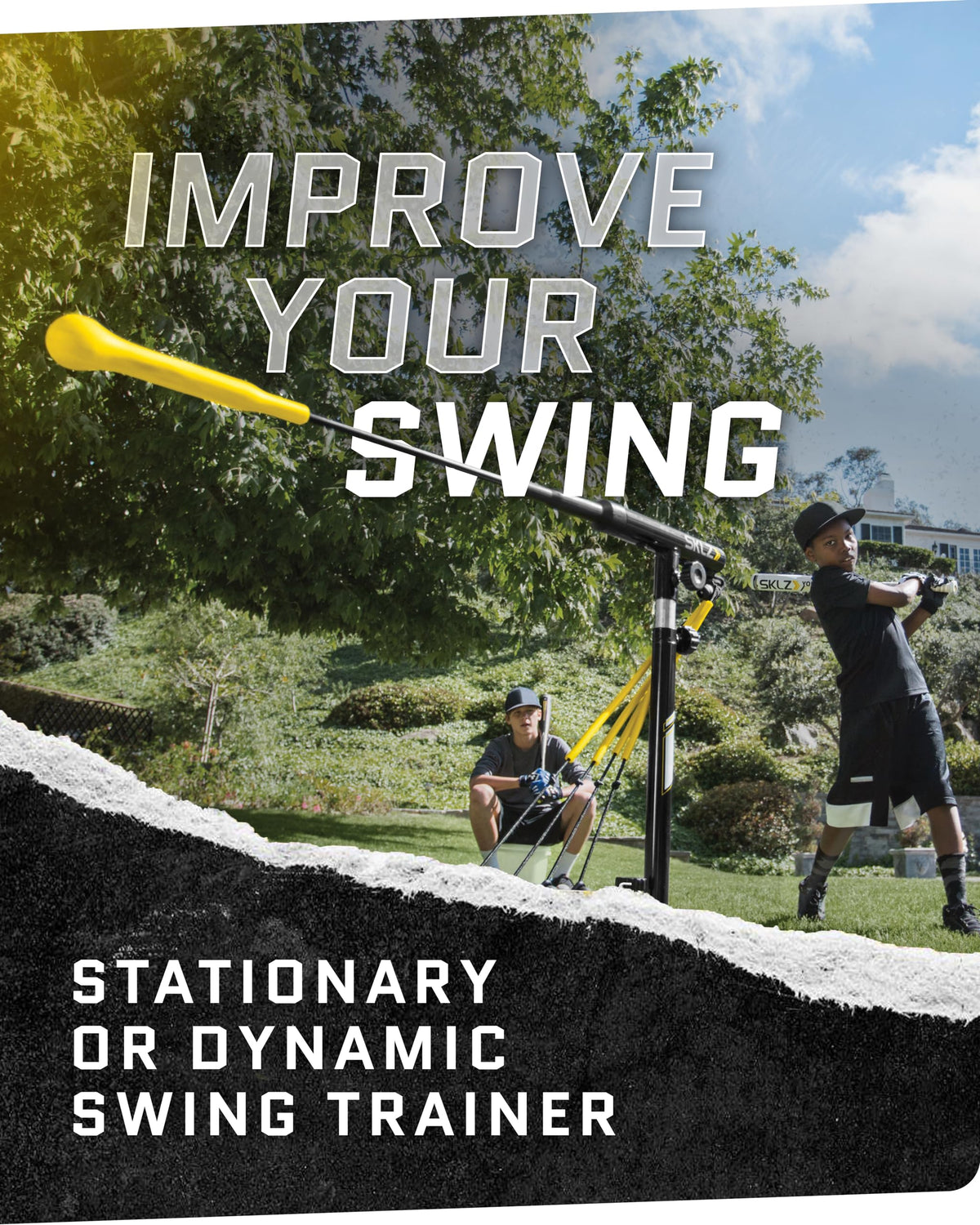Adjustable Height Baseball Swing Trainer, Batting Practice Training Equipment for Hitting and Swing Skills