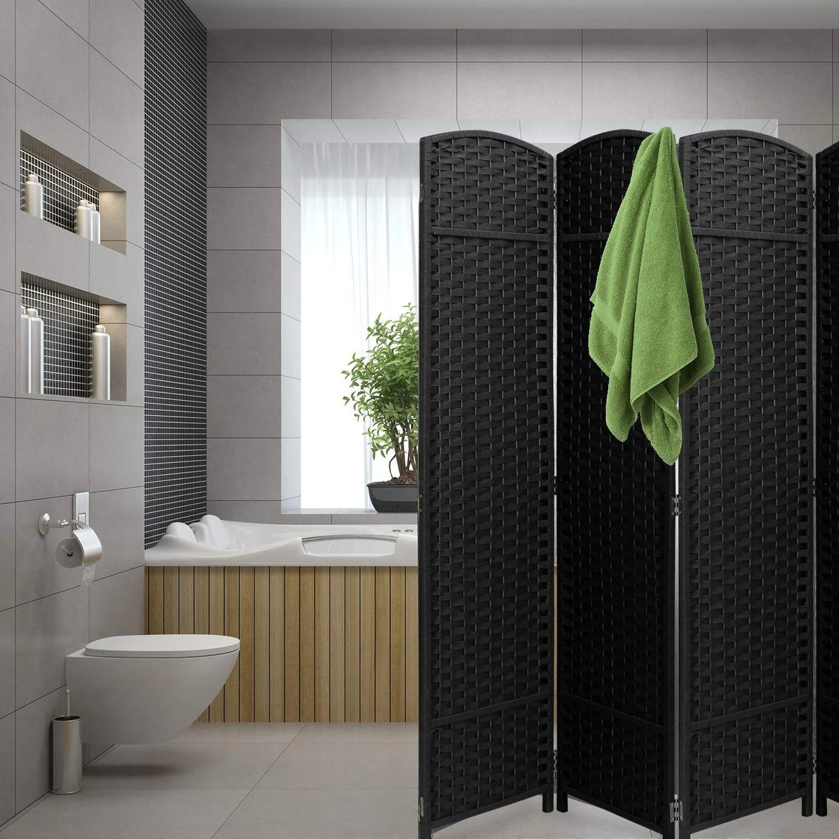 Tall Folding Room Divider Screen, Portable Privacy Partition Wall Panel for Bedroom, Living Room and Office