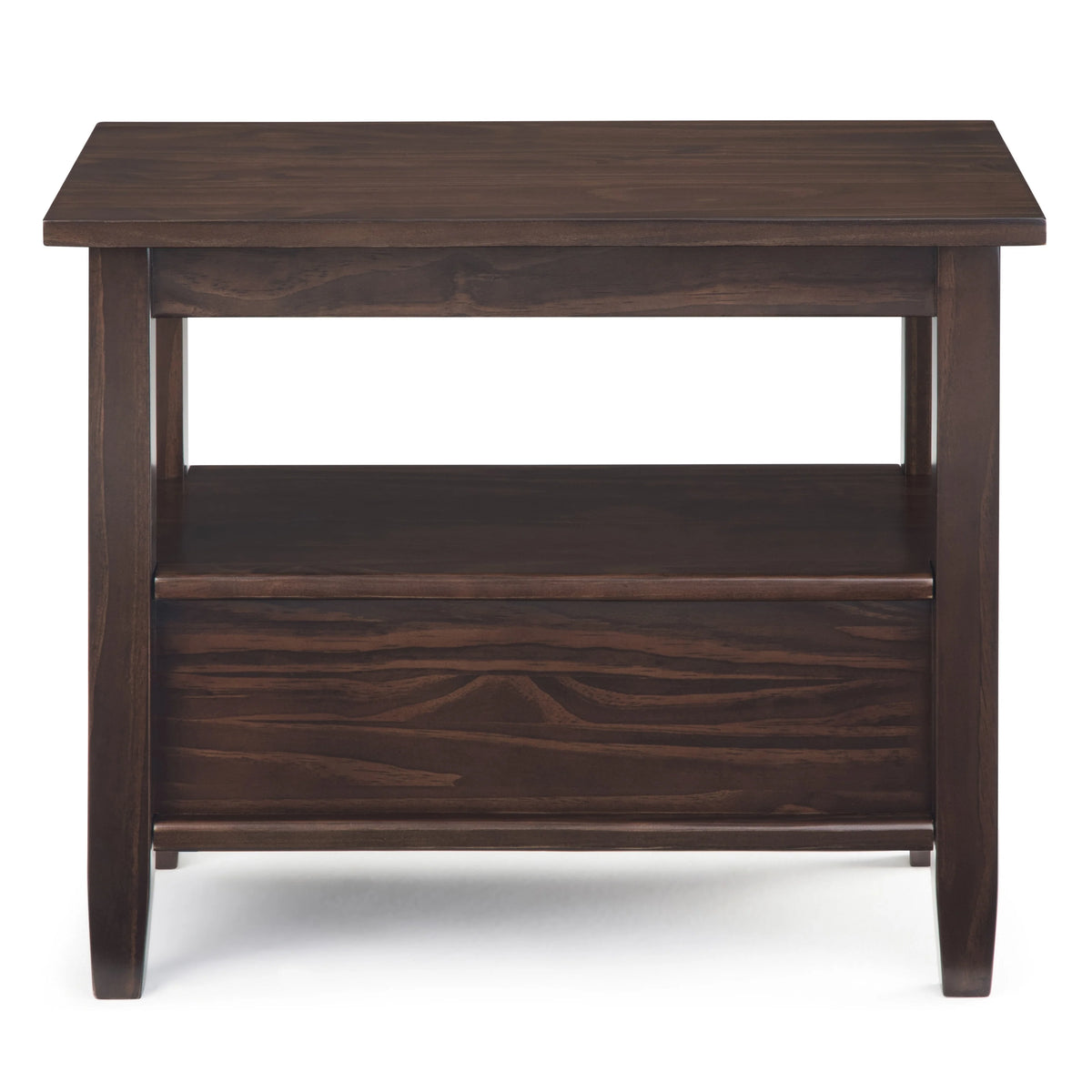 14" Wide Solid Wood Narrow Side Table, Rectangle Transitional Style Accent Table