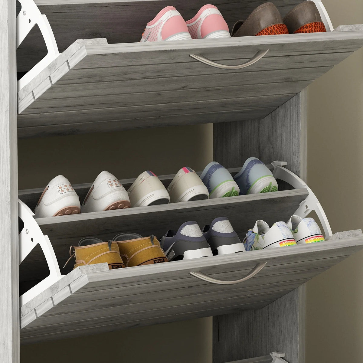 Modern Shoe Storage Cabinet for Entryway and Hallway, Space-Saving Shoe Organizer