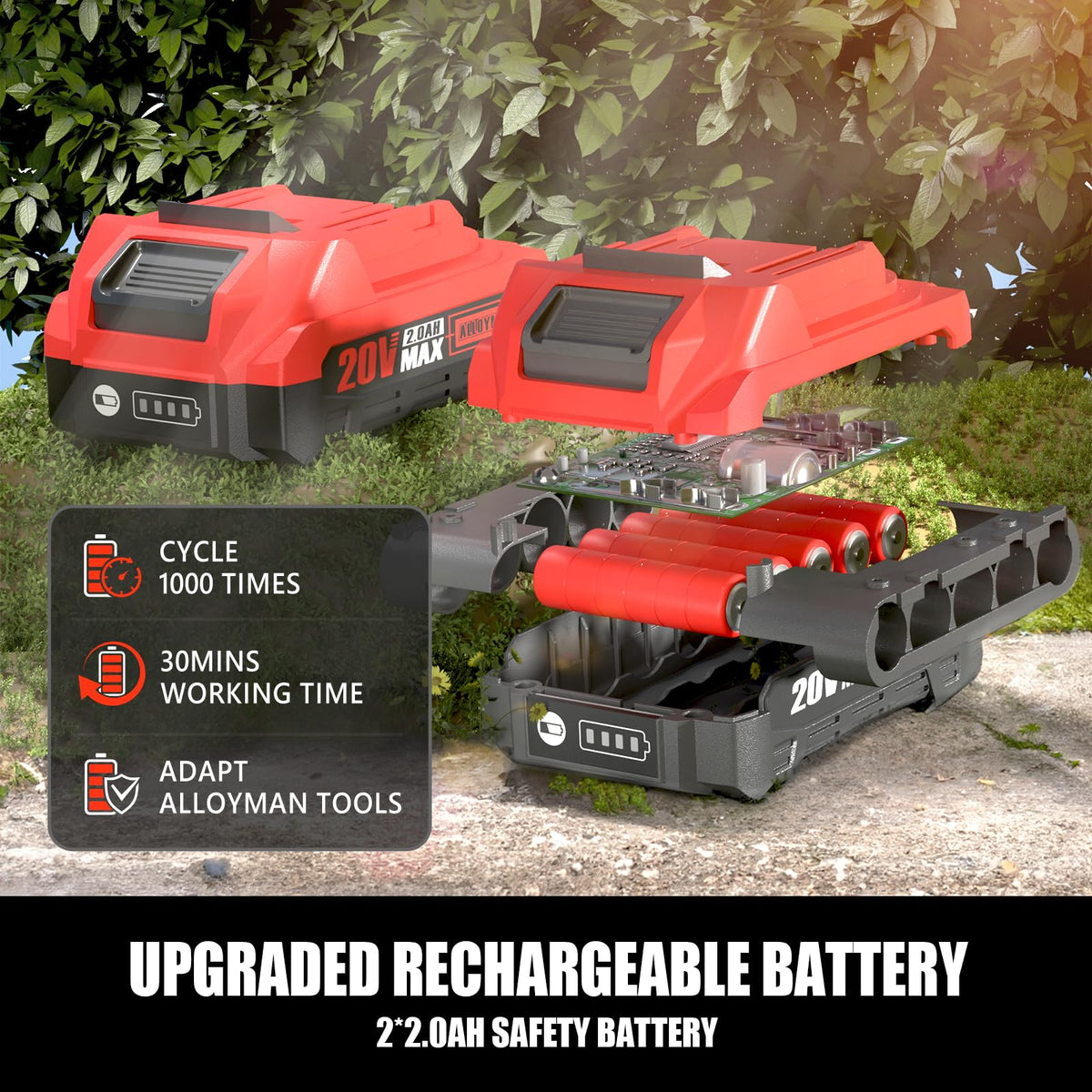 20V MAX Cordless Pole Hedge Trimmer, 2 x 2.0Ah Batteries and Charger Included