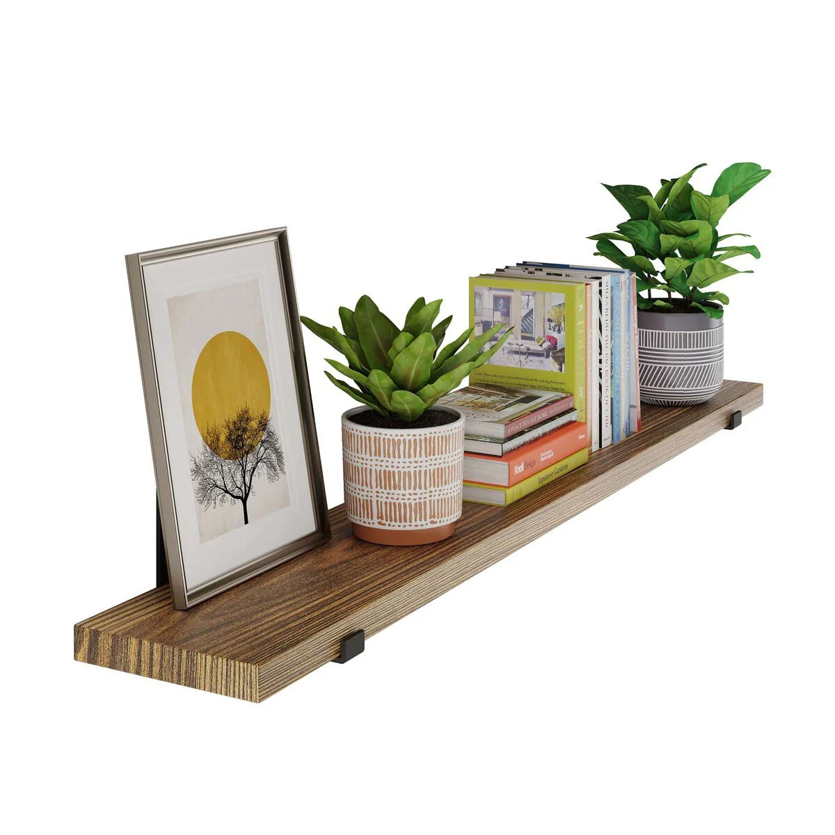60 Inch Floating Wall Shelf, 9.25" Deep Wall Mounted Storage Shelf for Living Room, Bedroom and Home Decor