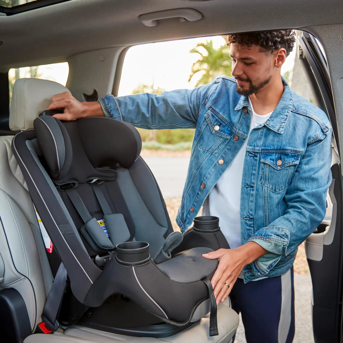 3-in-1 Slim Convertible Car Seat, All-in-One Infant Toddler Booster Seat, Rear & Forward Facing Child Safety Seat