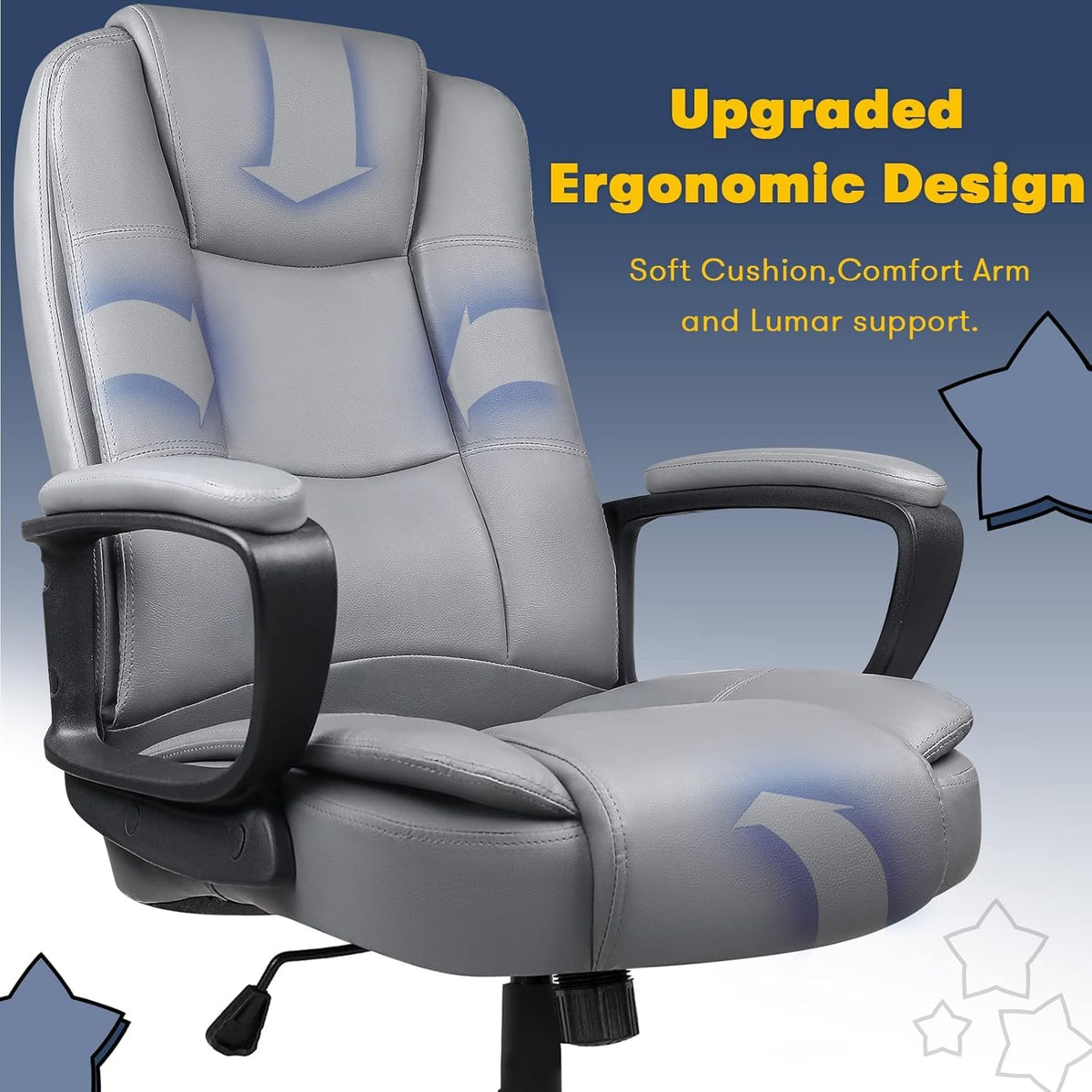 400 LBS Big and Tall Office Chair, Heavy Duty Ergonomic Computer Desk Chair for Home Office and Workspace