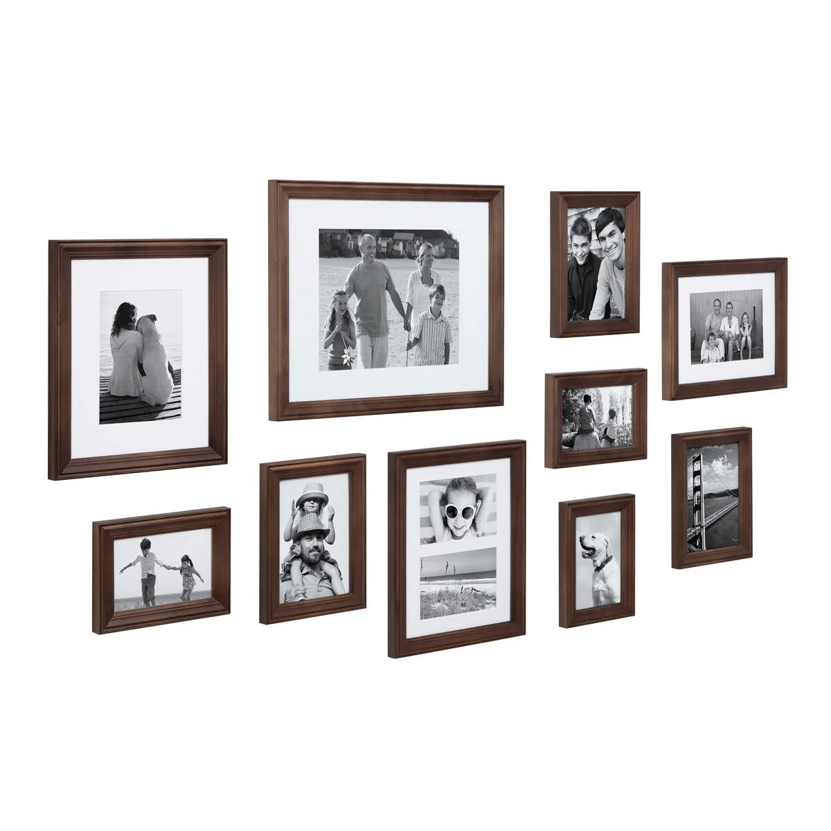 10-Piece Wood Gallery Wall Picture Frame Set, Decorative Photo Display Frames for Living Room, Bedroom and Home Decor