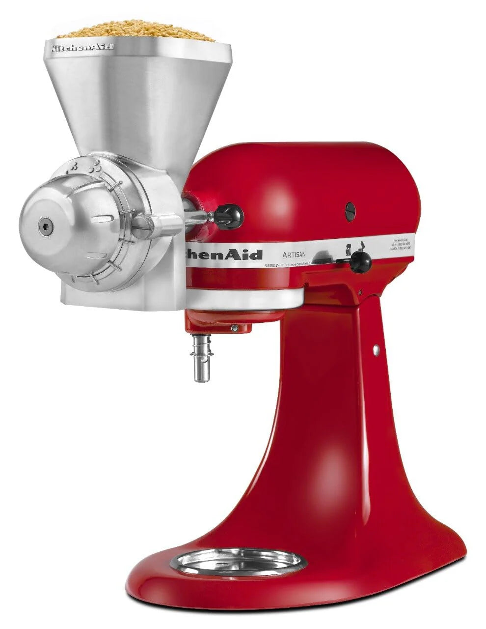 All Metal Grain Mill Attachment, Adjustable Grain Grinder Accessory for Stand Mixers, Wheat, Flour & Cereal Grinding