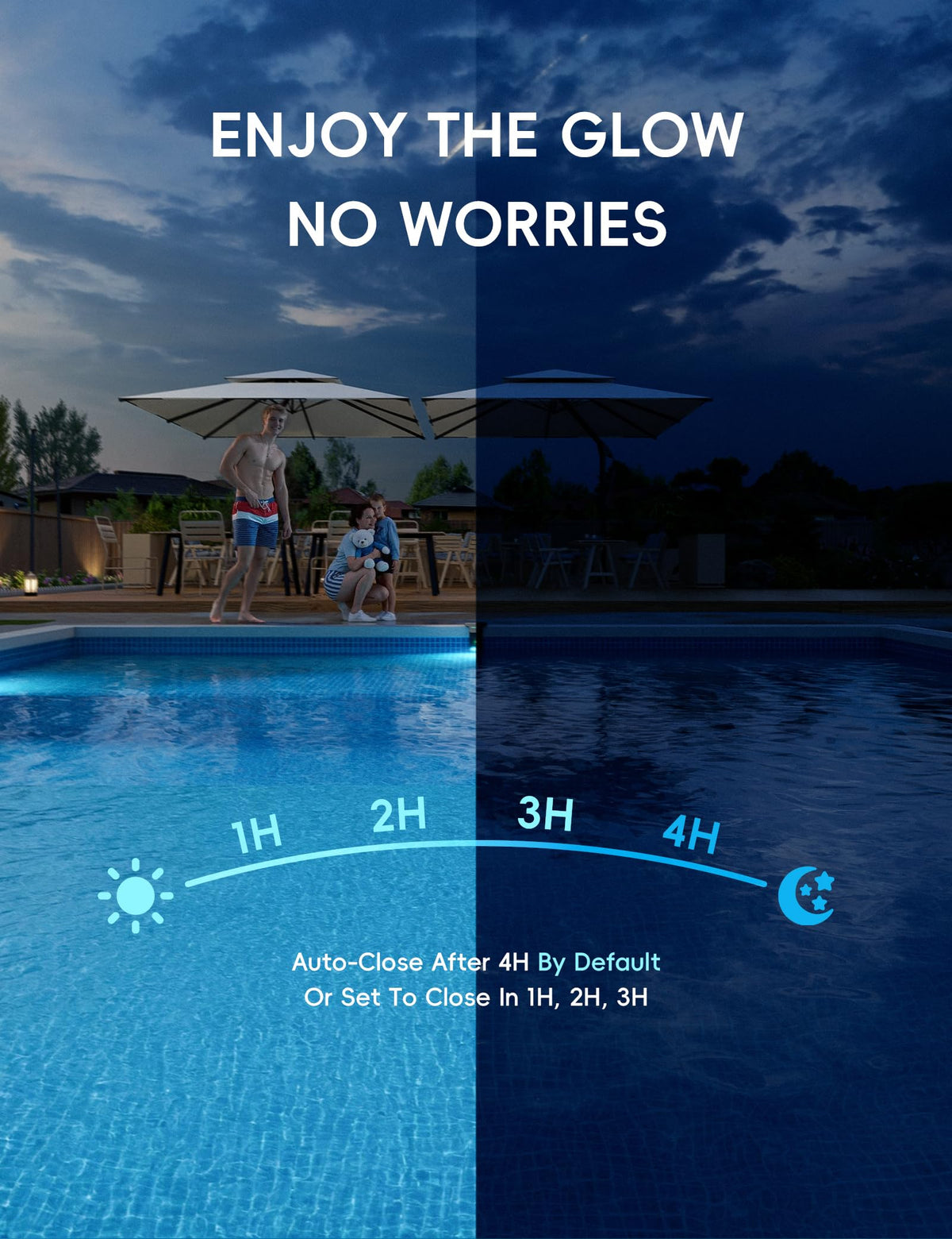 Solar Pool Lights for Steel Wall Above Ground Pools, Solar Powered LED Swimming Pool Lighting