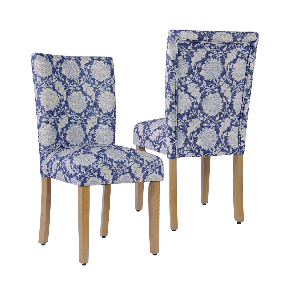 Set of 2 Upholstered Medallion Dining Chairs, Comfortable Parsons Style Chairs for Kitchen and Dining Room