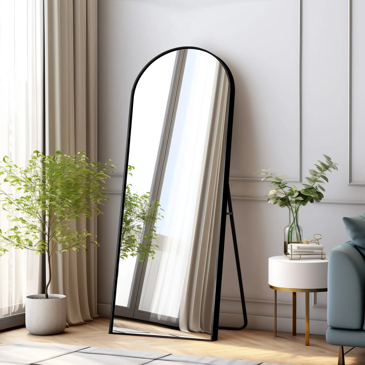 Arched Full Length Floor Mirror, Large Full Body Standing and Wall Mounted Mirror for Bedroom, Living Room and Home Decor