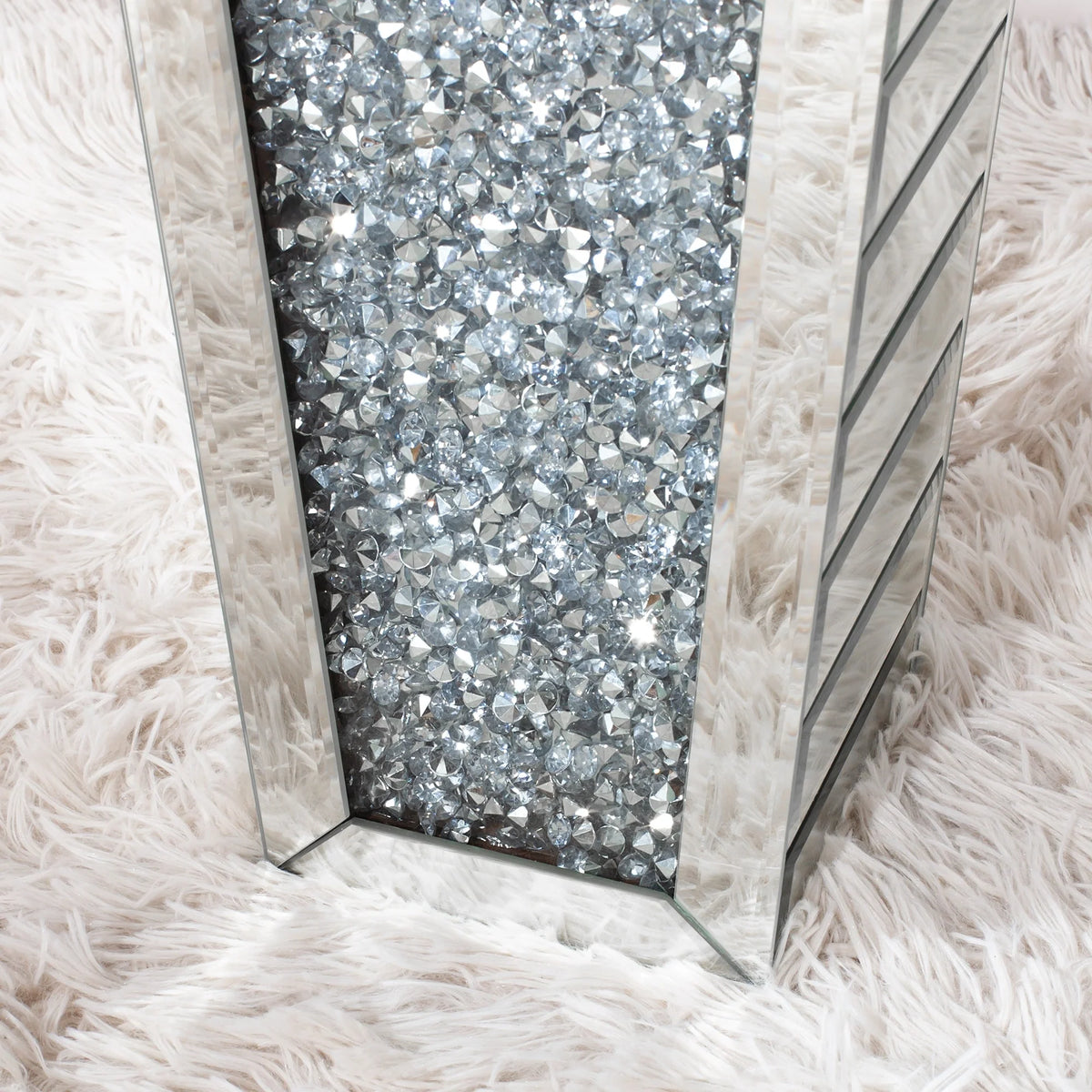 Tall Crushed Diamond Floor Vase, Luxury Decorative Crystal Accent Vase for Living Room, Bedroom and Home Decor