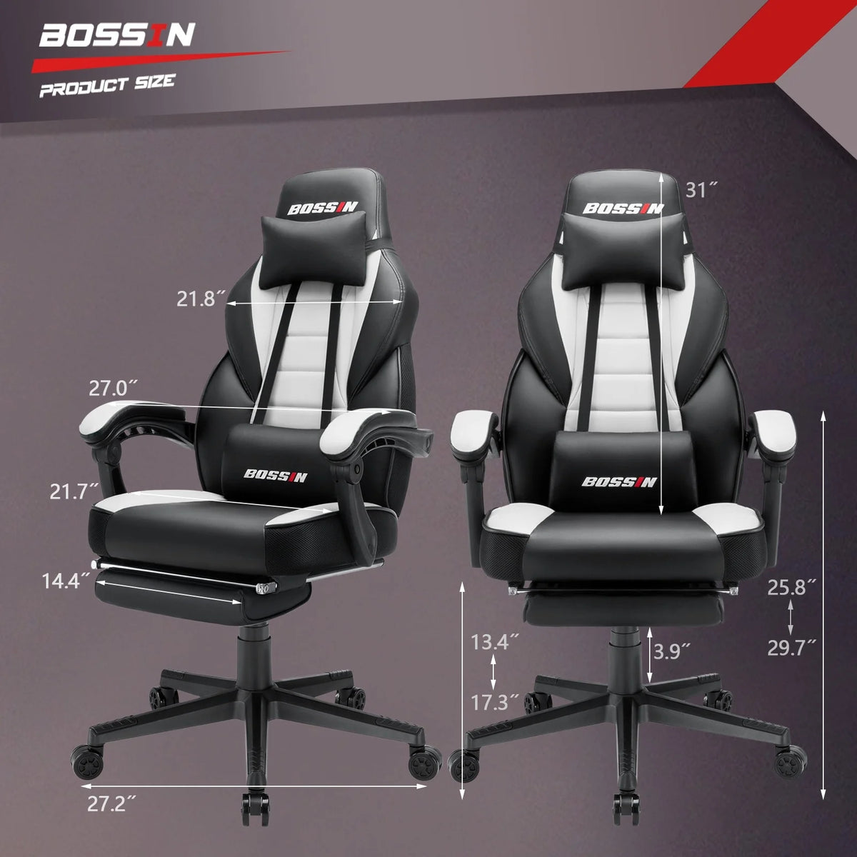 Racing Style Gaming Chair, 300 lbs Big and Tall High Back Computer Chair