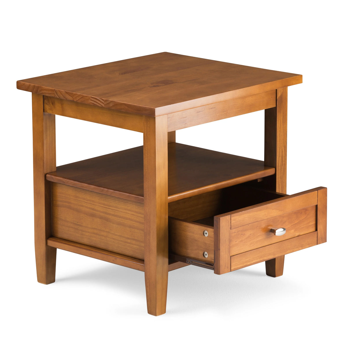 20 Inch Wide Solid Wood Rectangle End Table, Transitional Side Table