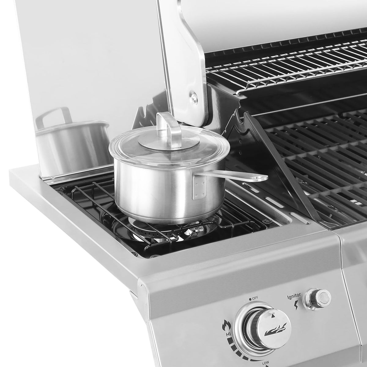 Stainless Steel 6-Burner Gas Grill �� 74,000 BTU with Sear & Side Burner, Cabinet Style