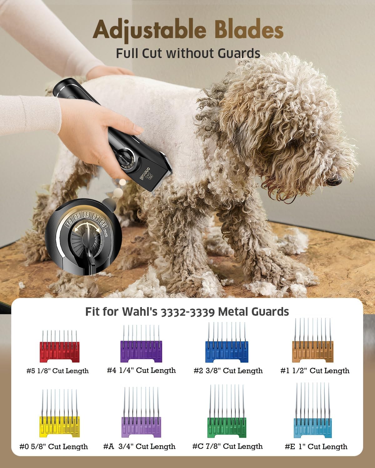 Dog Clippers for Grooming Doodles and Poodles, Professional Pet Hair Trimmer for Thick Curly Hair