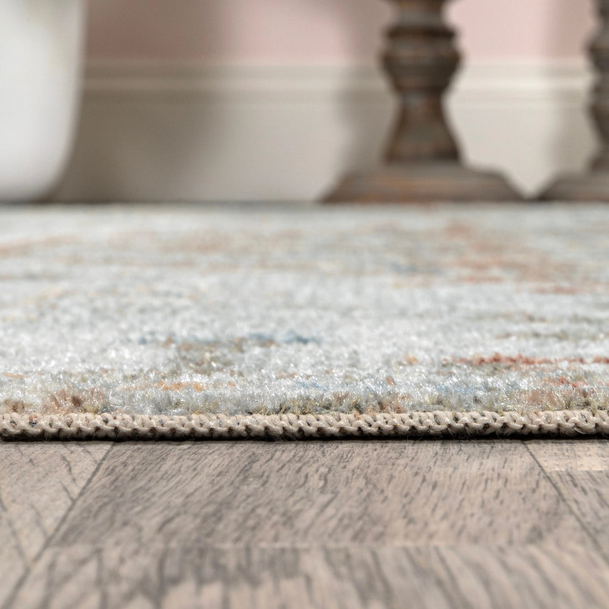 Bohemian Medallion Low-Pile Machine-Washable Area Rug, Cream and Terra