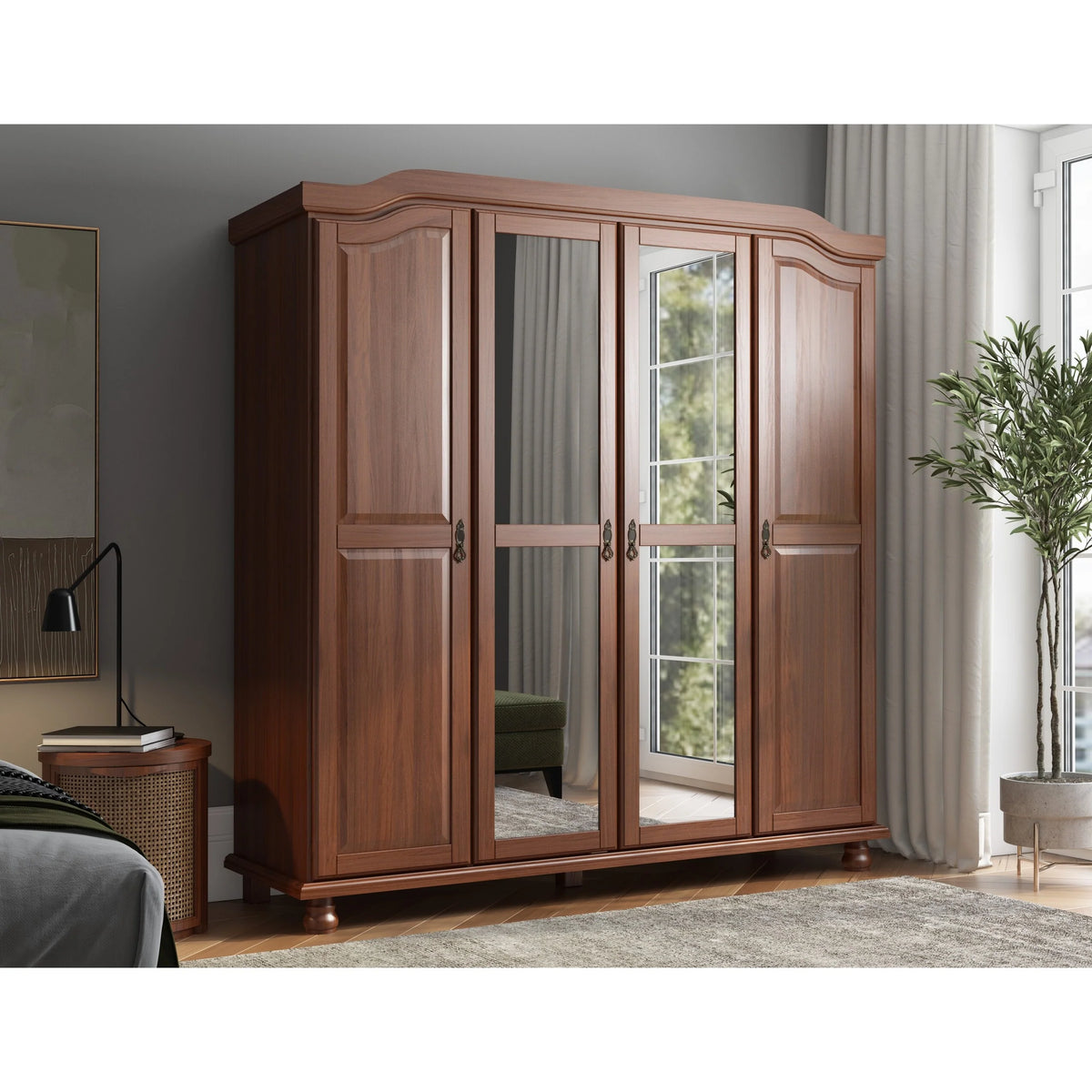 Set of 4 Small Solid Wood Shelves for Wardrobe and Armoire Storage