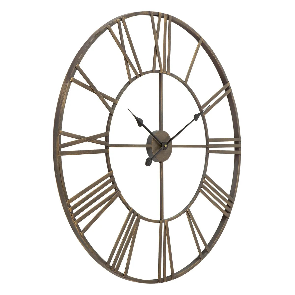 Modern Round Metal Wall Clock, Decorative Circular Hanging Clock for Living Room, Bedroom and Office
