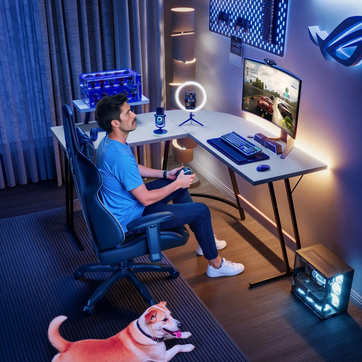L-Shaped Gaming Desk, Computer Corner Desk and Office Writing Desk for Home