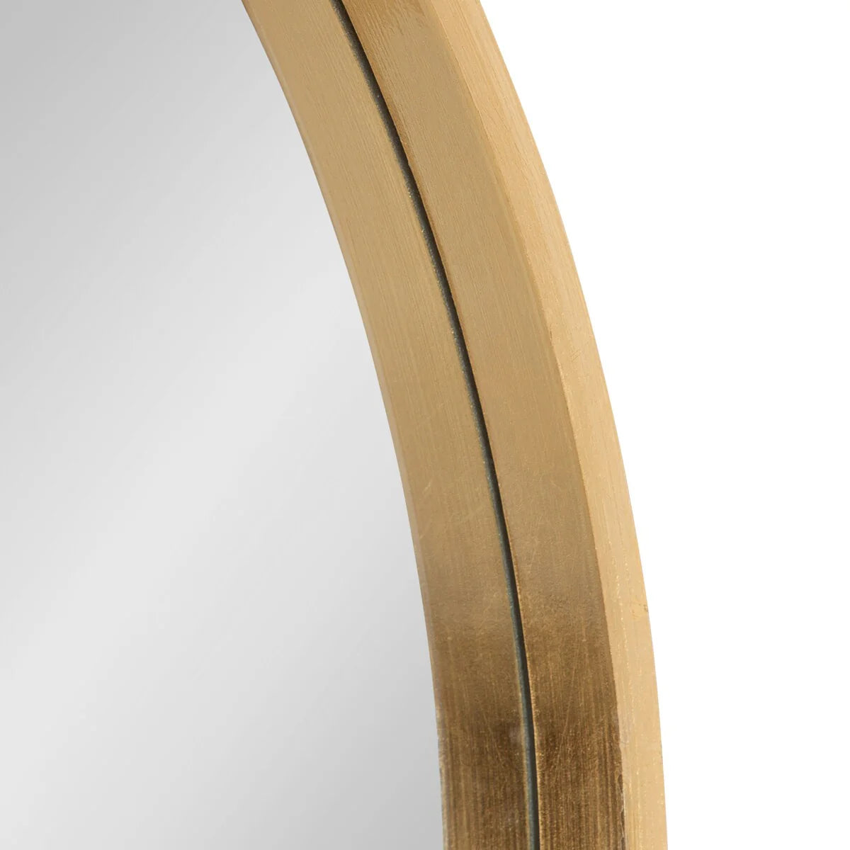 Round Wood Accent Wall Mirror, Modern Decorative Wooden Frame Mirror for Living Room, Bedroom and Entryway