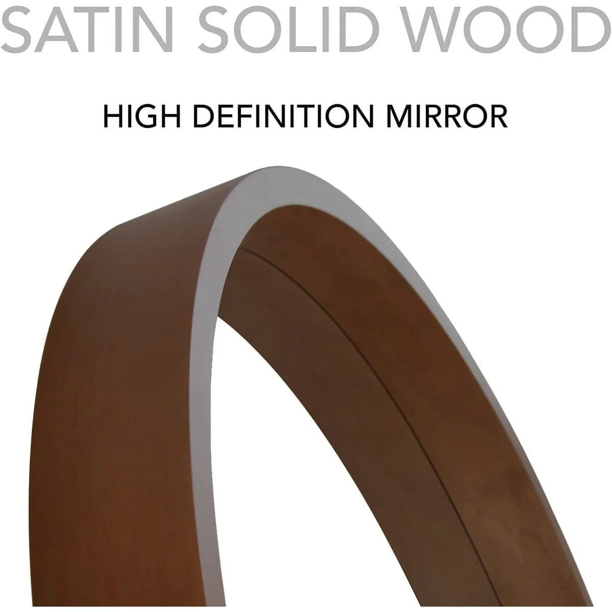 Classic Farmhouse Round Wall Mirror, Wooden Frame Decorative Accent Mirror for Living Room, Bedroom and Entryway