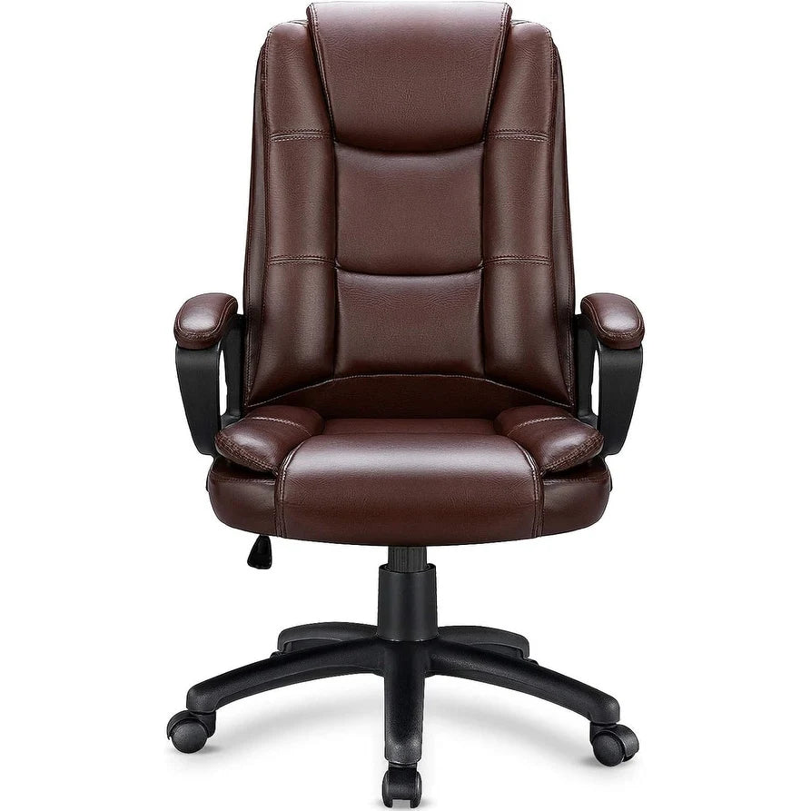 Big and Tall Executive Office Chair, High Back Ergonomic Leather Chair, 400 lb Capacity