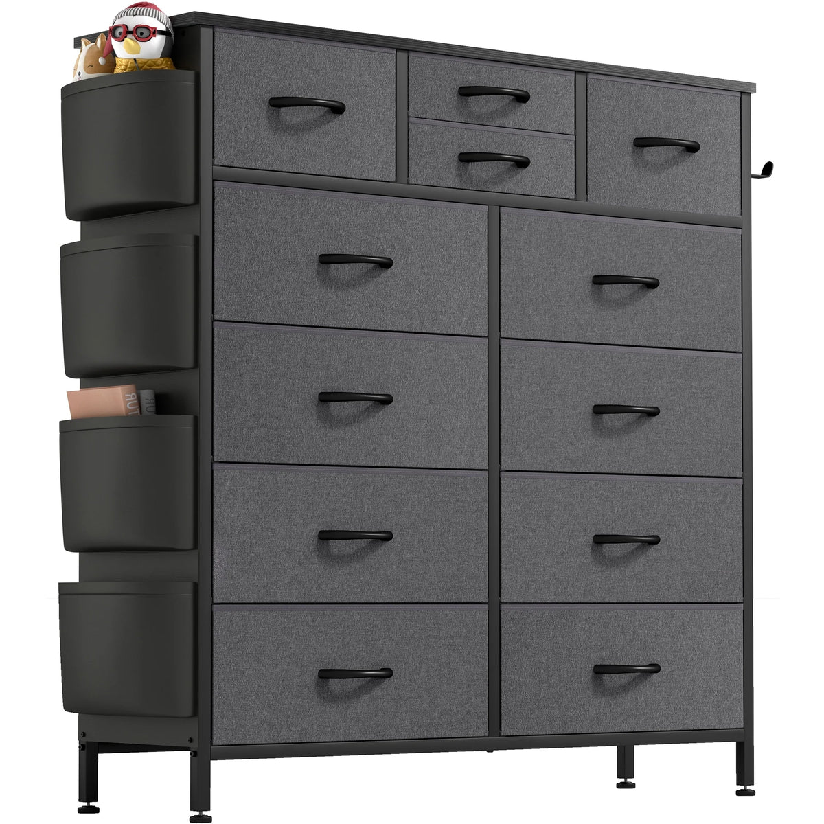 12 Drawer Fabric Dresser, Tall Bedroom Chest of Drawers with Storage