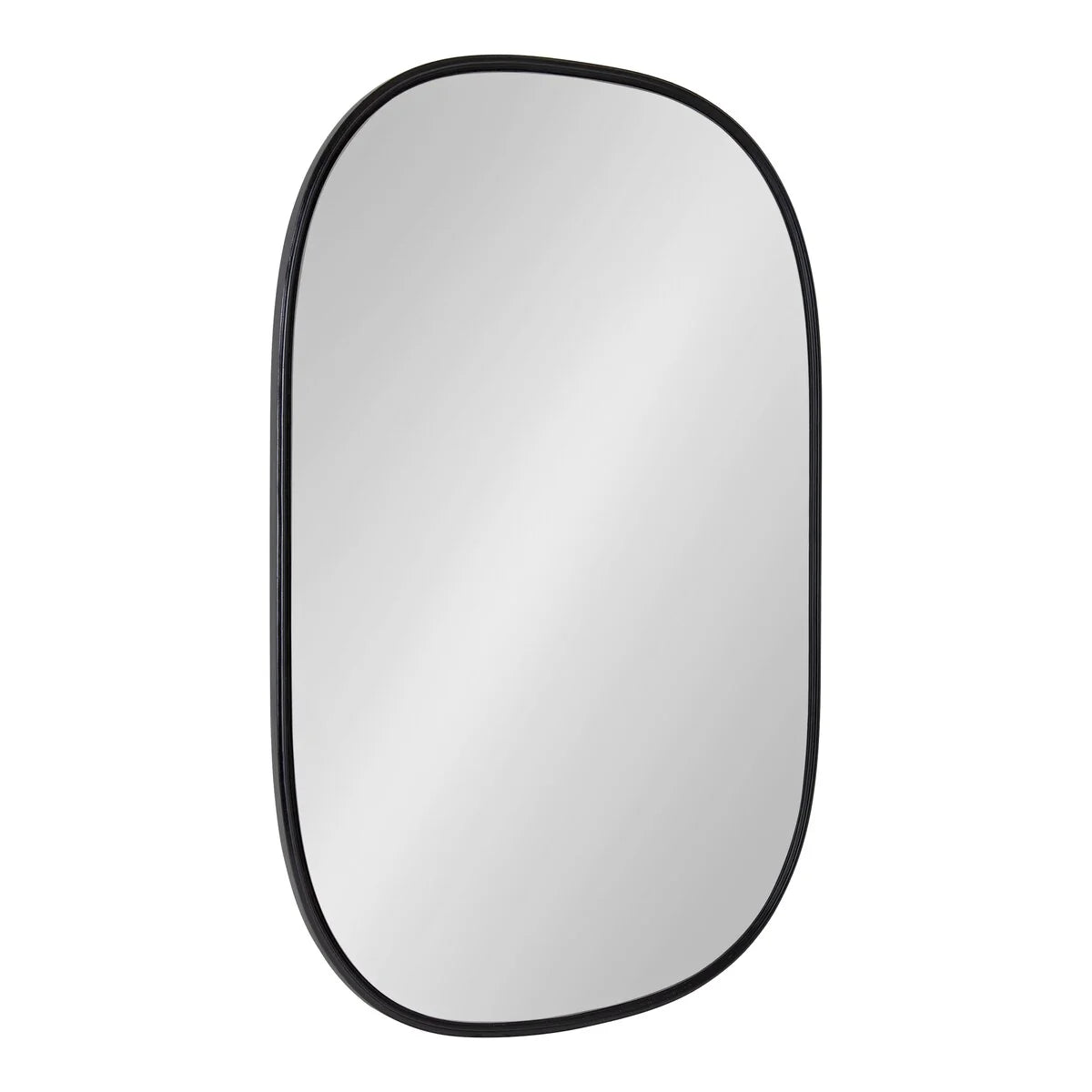 Modern Capsule Framed Wall Mirror, Decorative Oval Accent Mirror for Living Room, Bedroom and Entryway