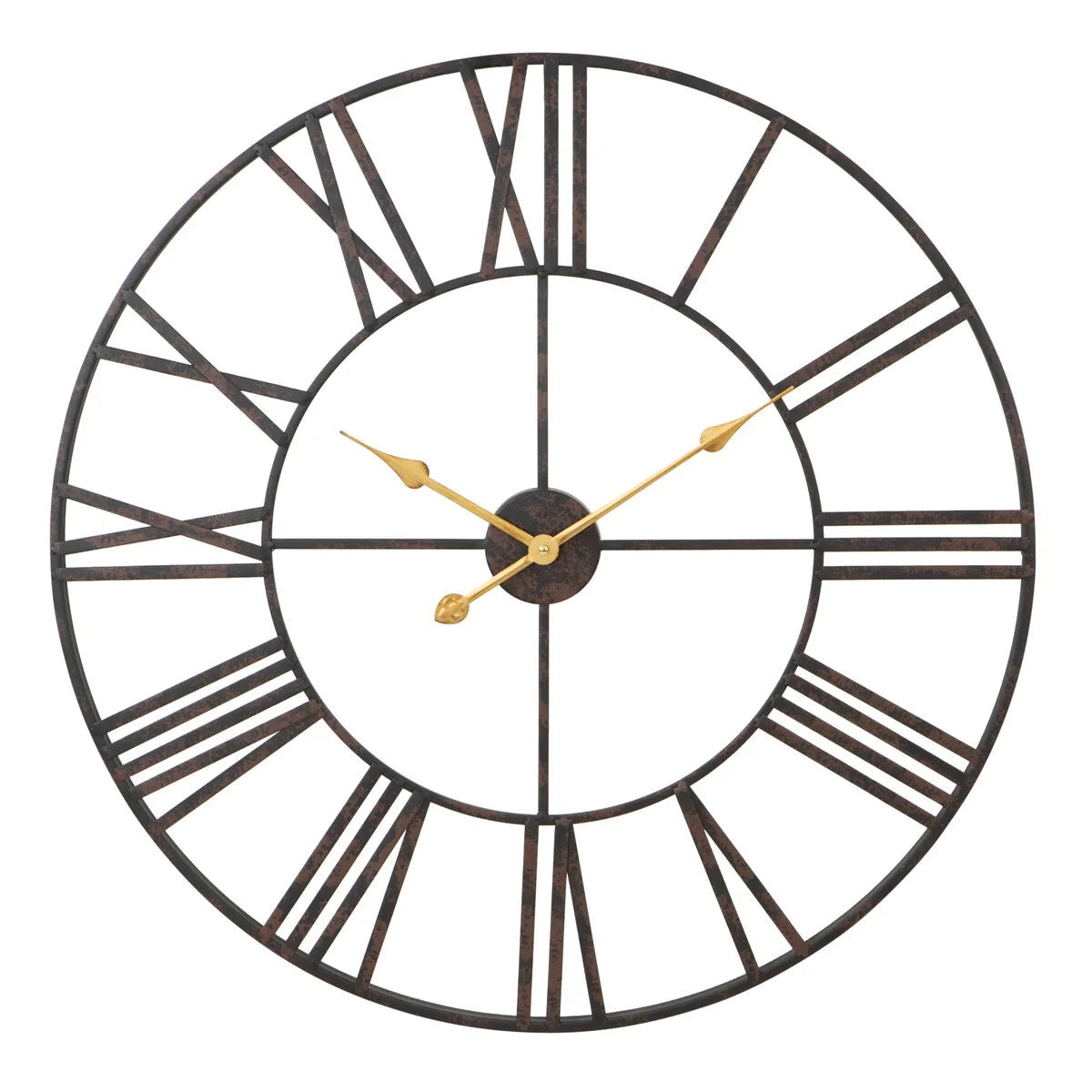 Modern Round Metal Wall Clock, Decorative Circular Hanging Clock for Living Room, Bedroom and Office