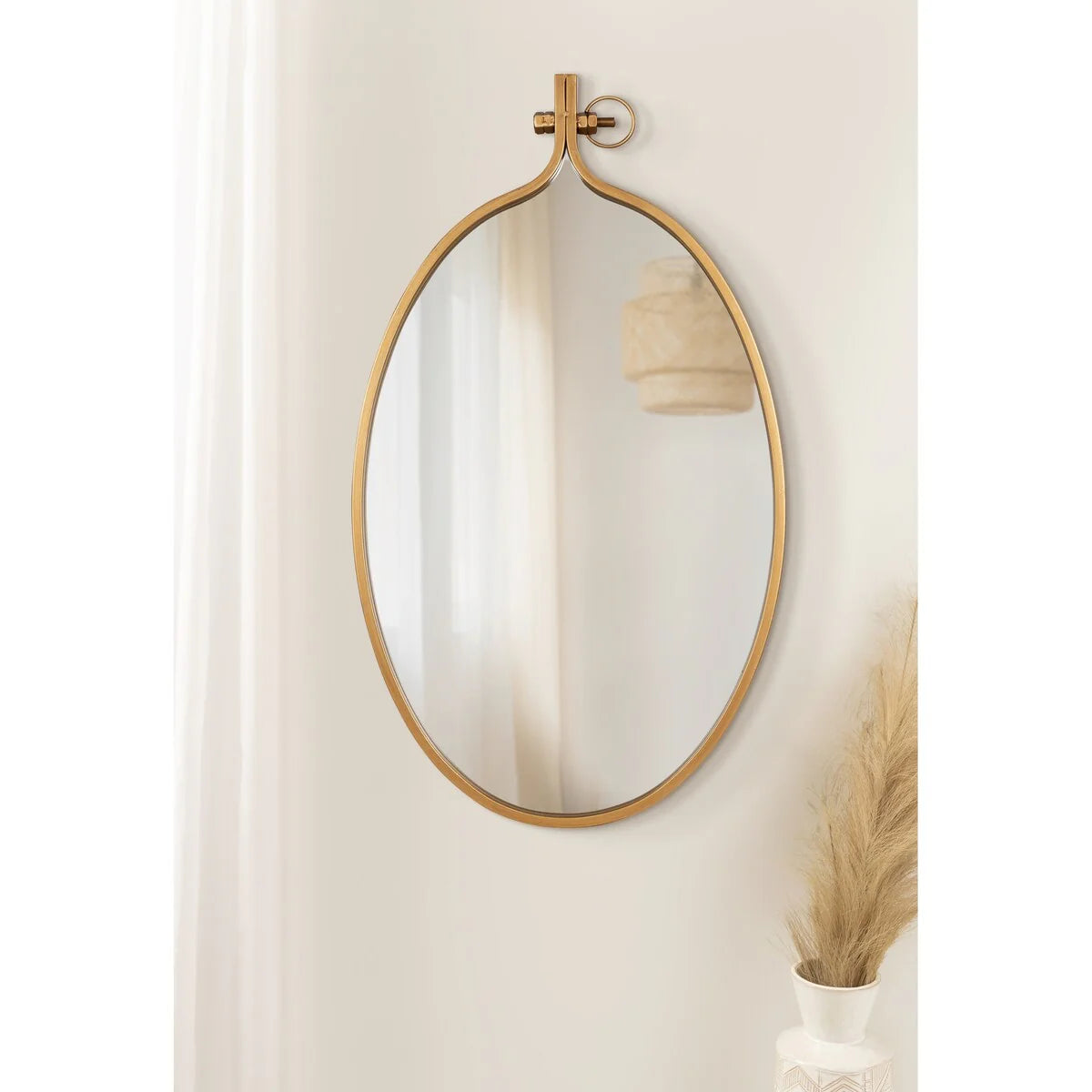 Modern Round Wall Mirror, Decorative Circular Accent Mirror for Living Room, Bedroom and Entryway