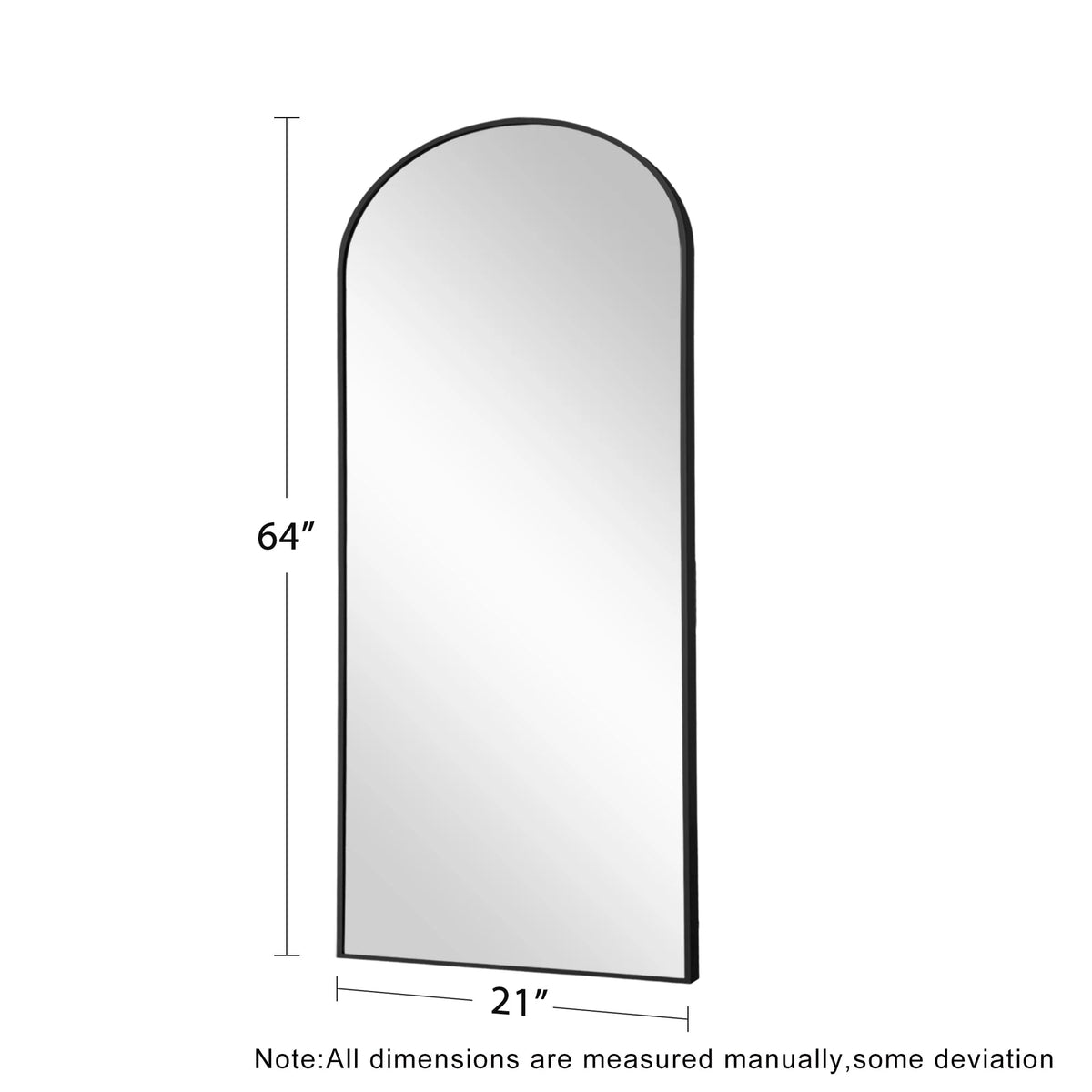 Arched Full Length Floor Mirror, Large Full Body Standing and Wall Mounted Mirror for Bedroom, Living Room and Home Decor