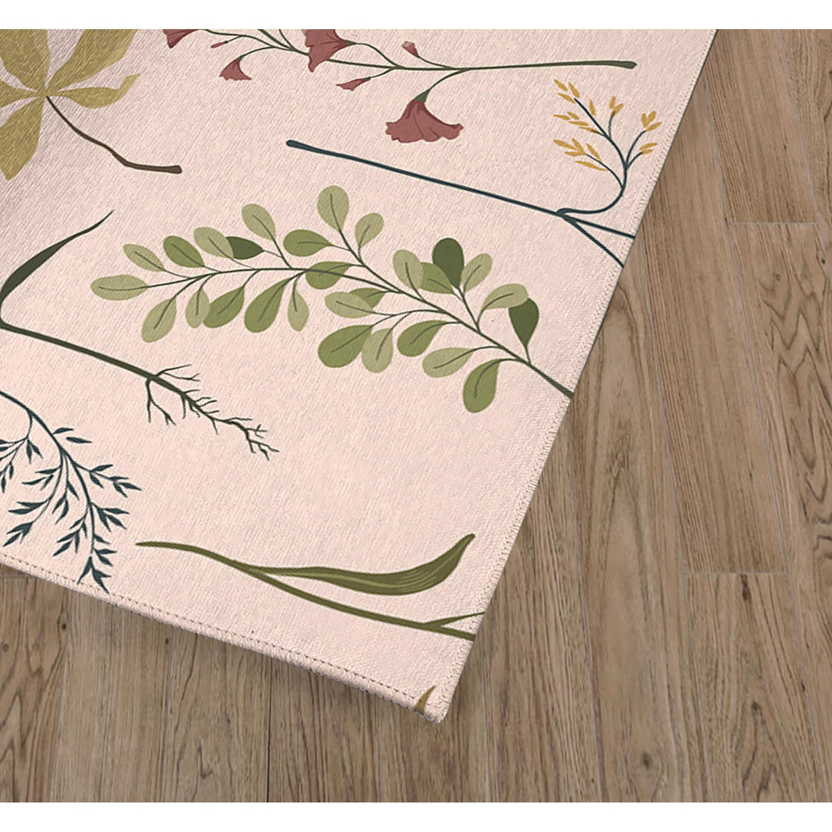 Fall Botanical Floral Kitchen Mat, Decorative Anti Fatigue Non Slip Floor Rug for Kitchen and Home Decor
