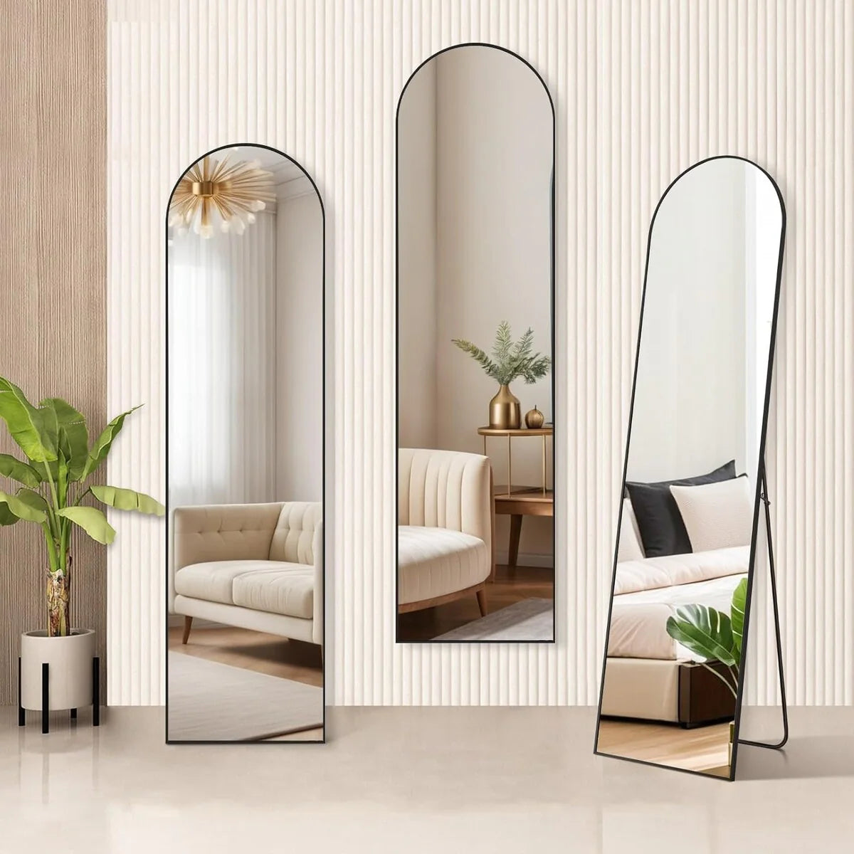 Full Length Mirror with Stand, Aluminum Alloy Frame Full Body Floor Mirror for Bedroom and Cloakroom