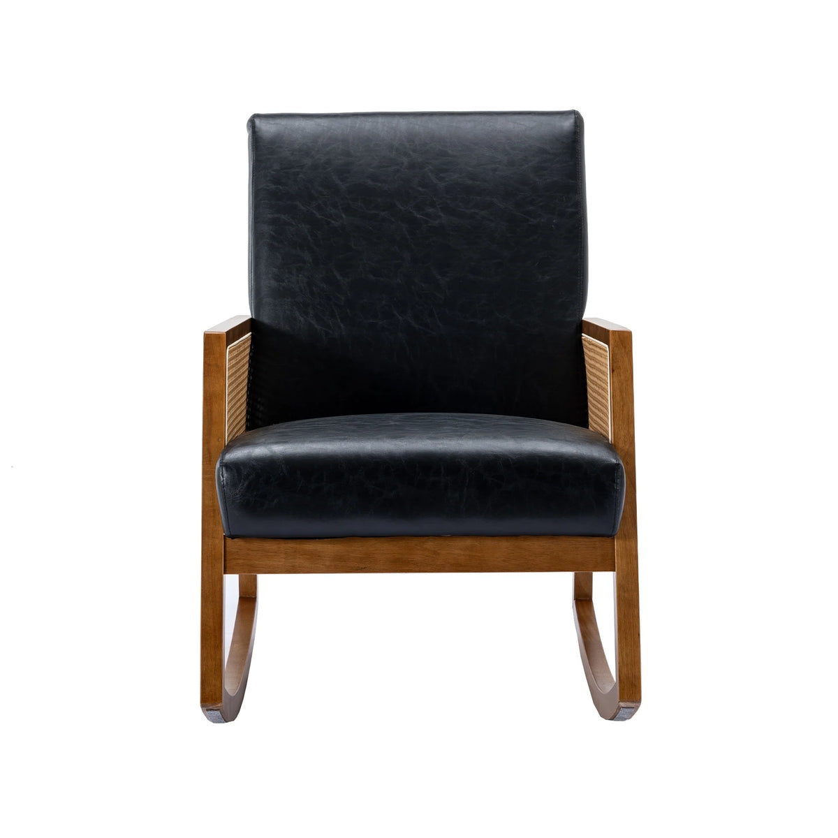 Upholstered Tall Back Rocking Chair, Smooth Gliding Accent Armchair for Comfortable Living Room Seating