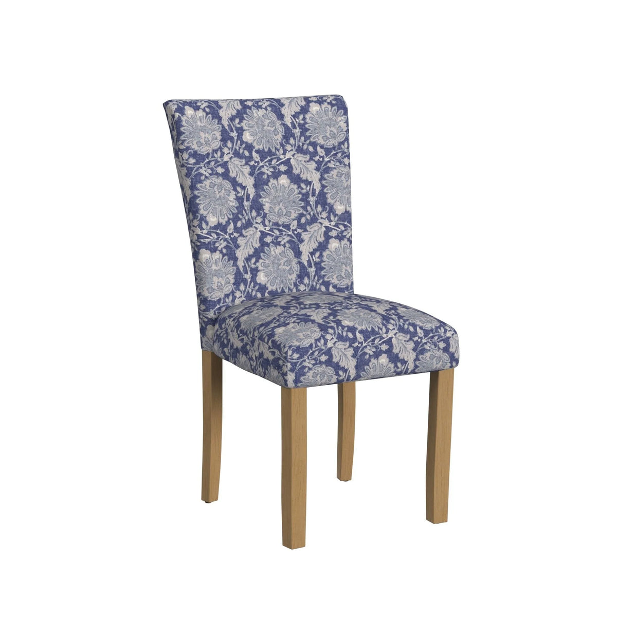 Set of 2 Upholstered Medallion Dining Chairs, Comfortable Parsons Style Chairs for Kitchen and Dining Room