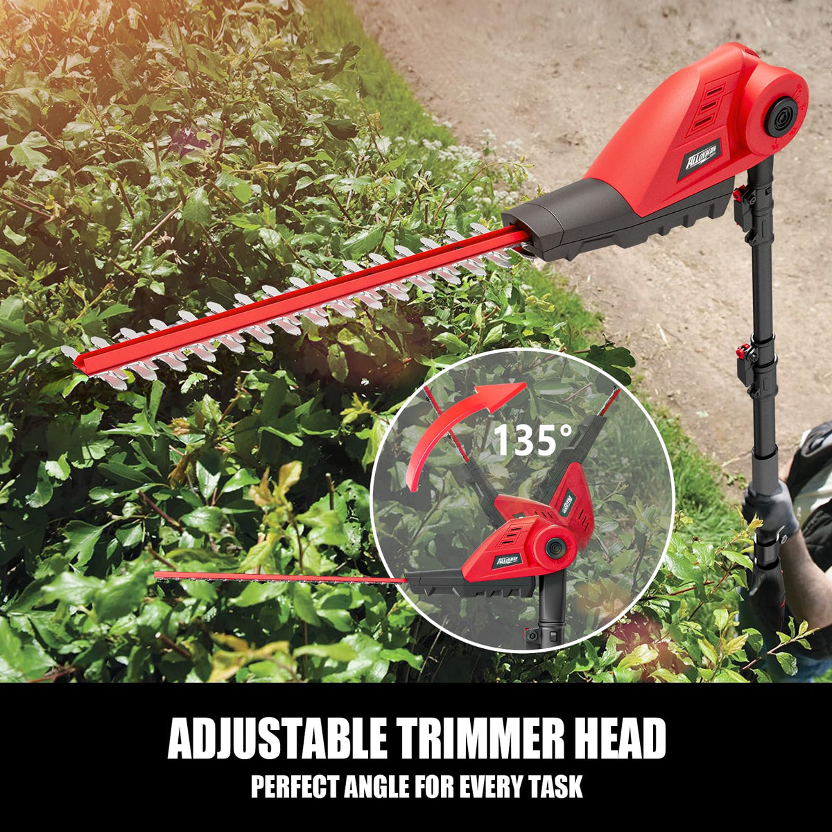 20V MAX Cordless Pole Hedge Trimmer, 2 x 2.0Ah Batteries and Charger Included