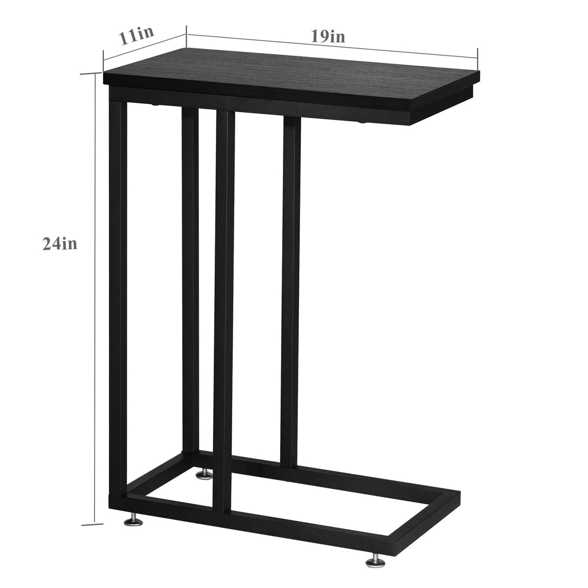 Set of 2 C-Shaped Sofa Side Tables, Small End Tables for Living Room, Bedside and TV Tray