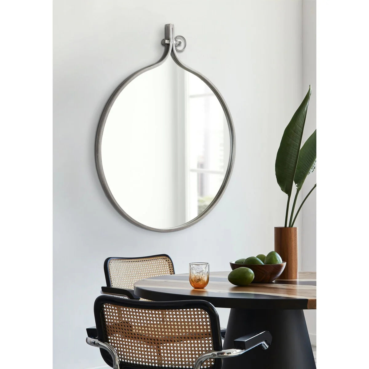 Modern Round Wall Mirror, Decorative Circular Accent Mirror for Living Room, Bedroom and Entryway