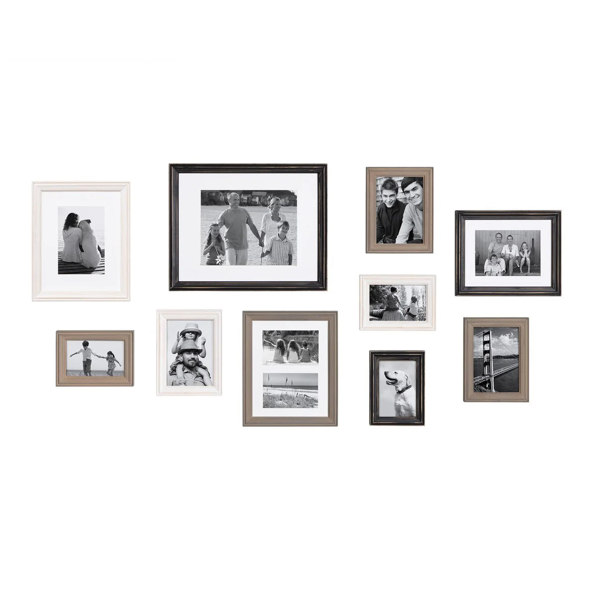10-Piece Wood Gallery Wall Picture Frame Set, Decorative Photo Display Frames for Living Room, Bedroom and Home Decor