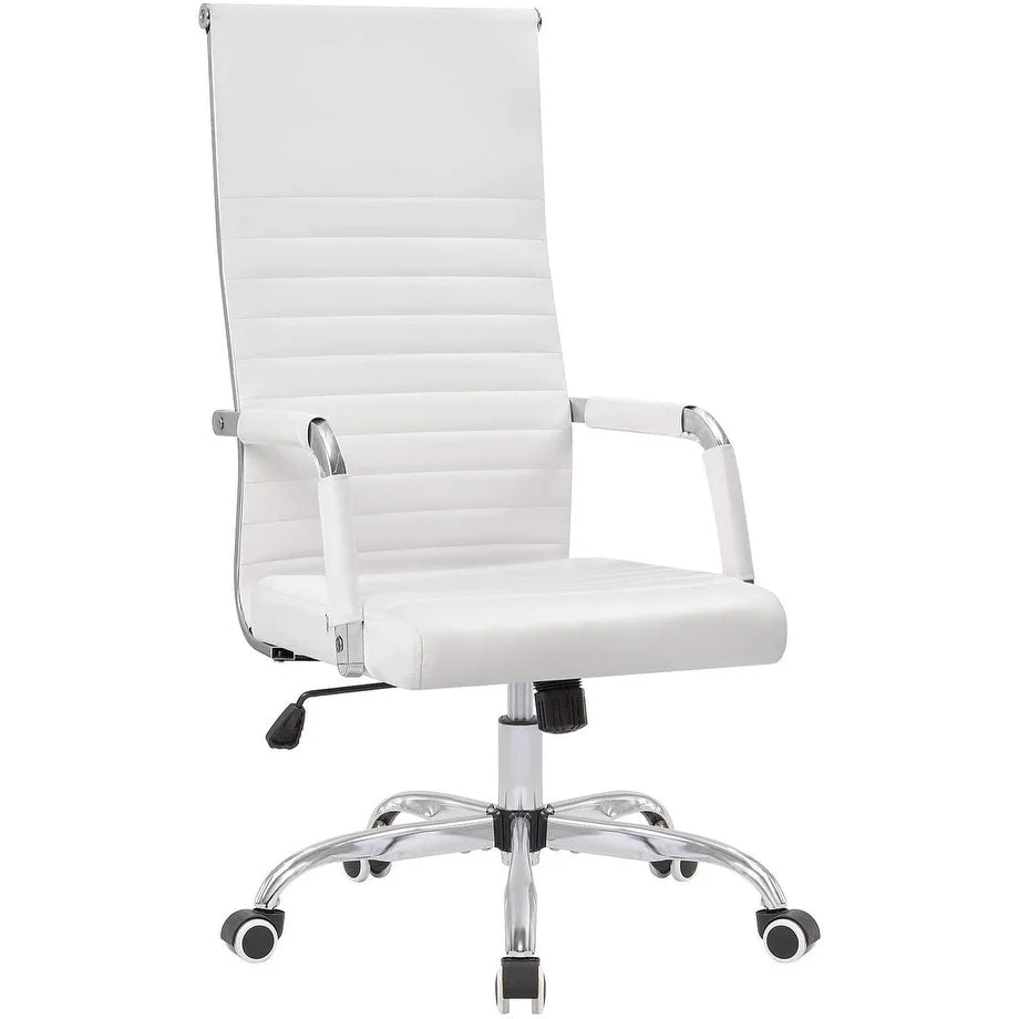 Ribbed High Back Office Chair, Ergonomic Conference Desk Chair for Home Office, Meeting Room and Workspace