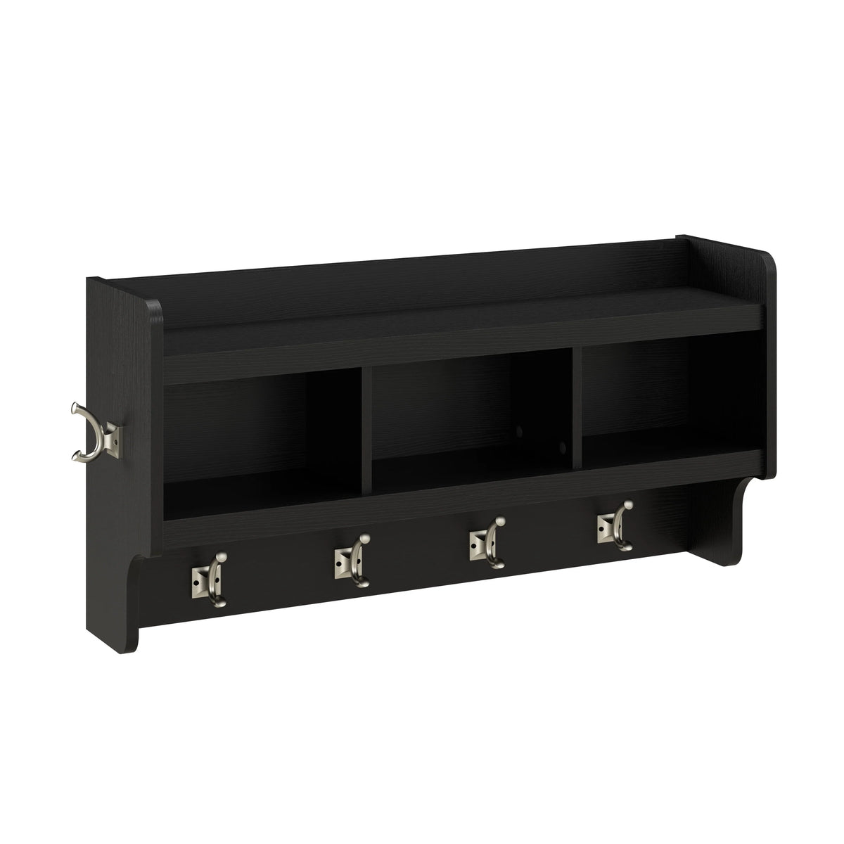 40 Inch Wall Mounted Coat Rack with Shelf, Wooden Entryway Storage and Hanging Organizer