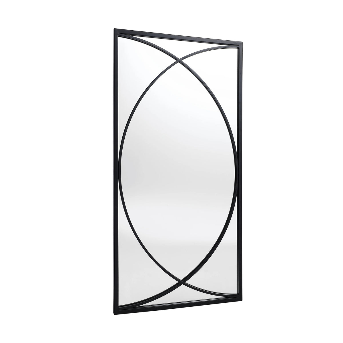 3-Piece Black Metal Rectangular Wall Mirror Set, 31.9" H x 15.75" W x 0.75" D
