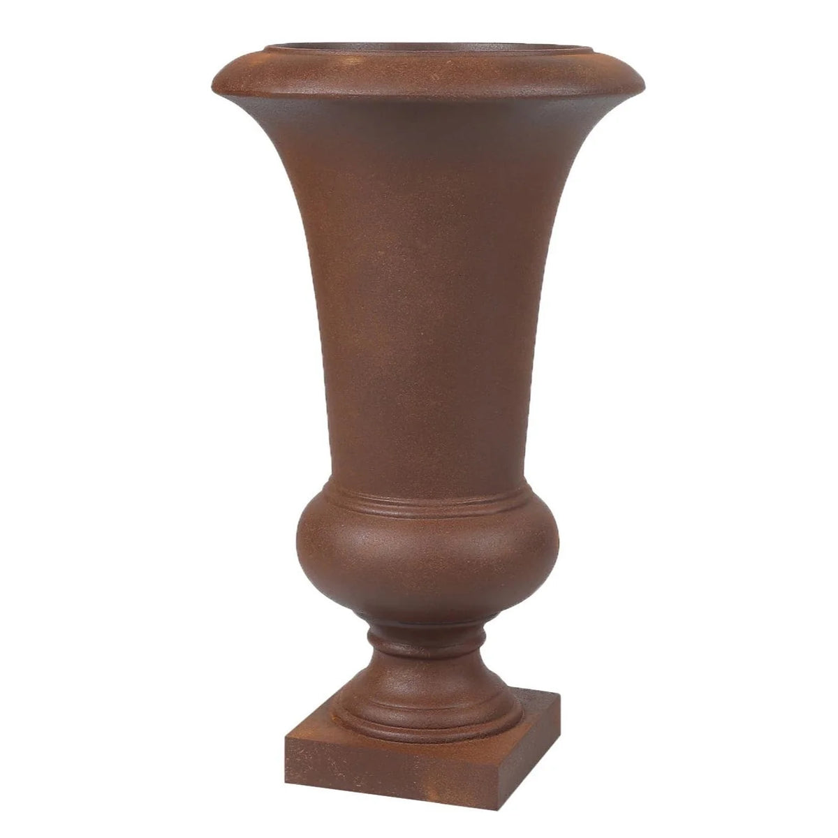 22.75" Tall Handmade Fiber Stone Urn Planter Pot, Decorative Outdoor Garden Flower Container for Patio and Home