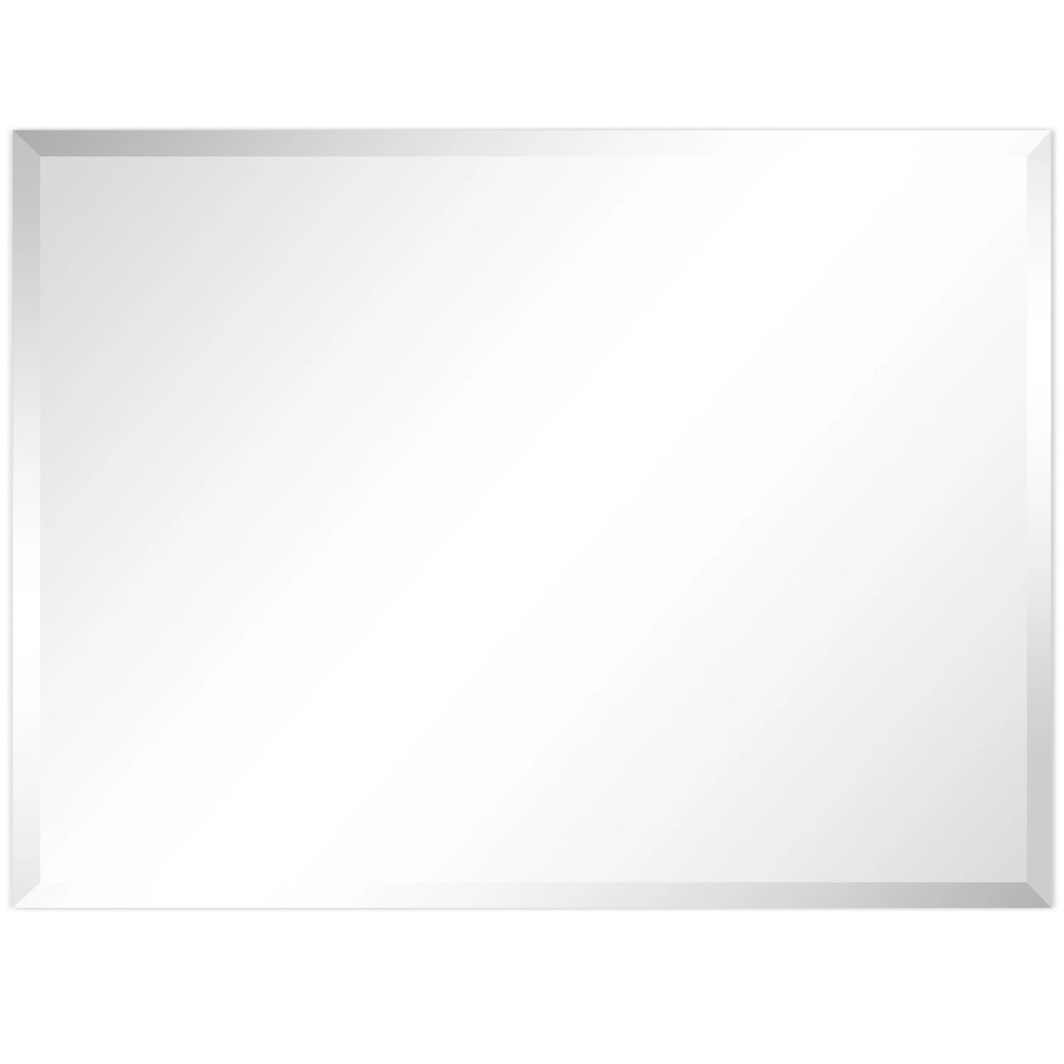 Frameless Beveled Prism Wall Mirror, Clear Square or Rectangular Decorative Mirror for Bathroom, Bedroom and Home Decor