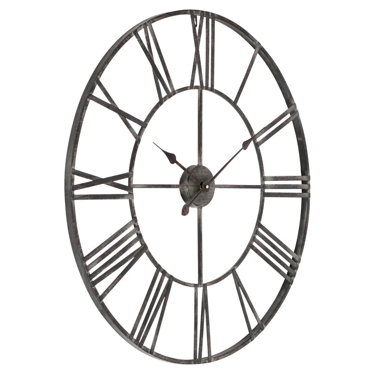 Modern Round Metal Wall Clock, Decorative Circular Hanging Clock for Living Room, Bedroom and Office