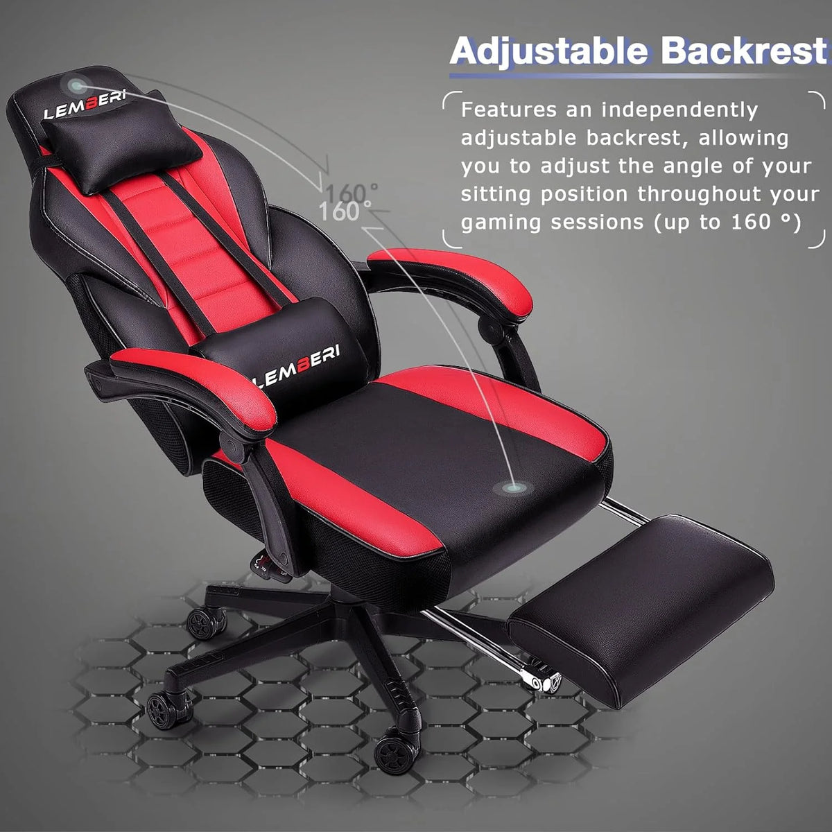 Big and Tall Gaming Chair with Footrest, 400 LB Capacity Ergonomic Video Game Chair for Home and Gaming