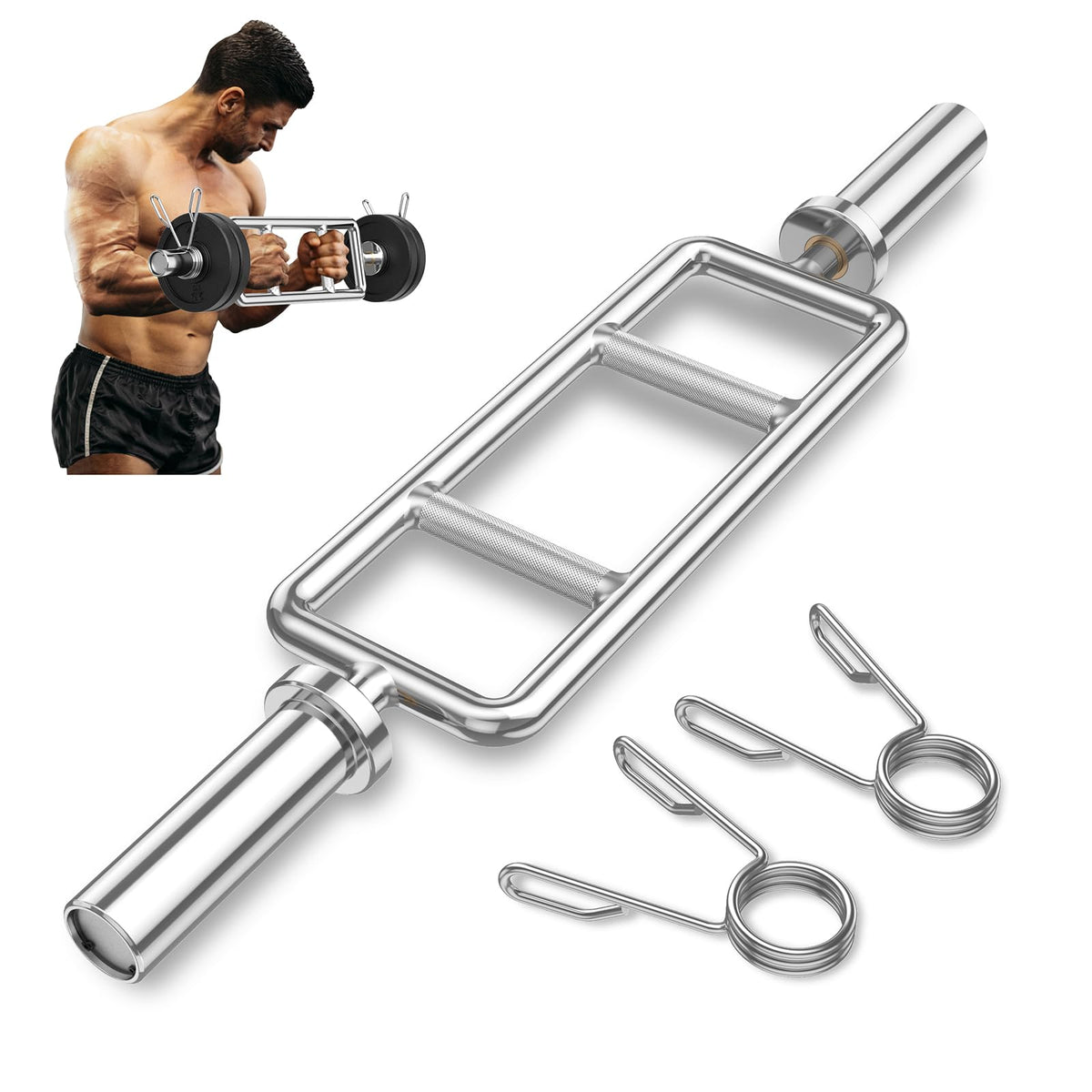 34" Olympic Triceps Bar �� Tricep Curl Bar for Olympic Plates