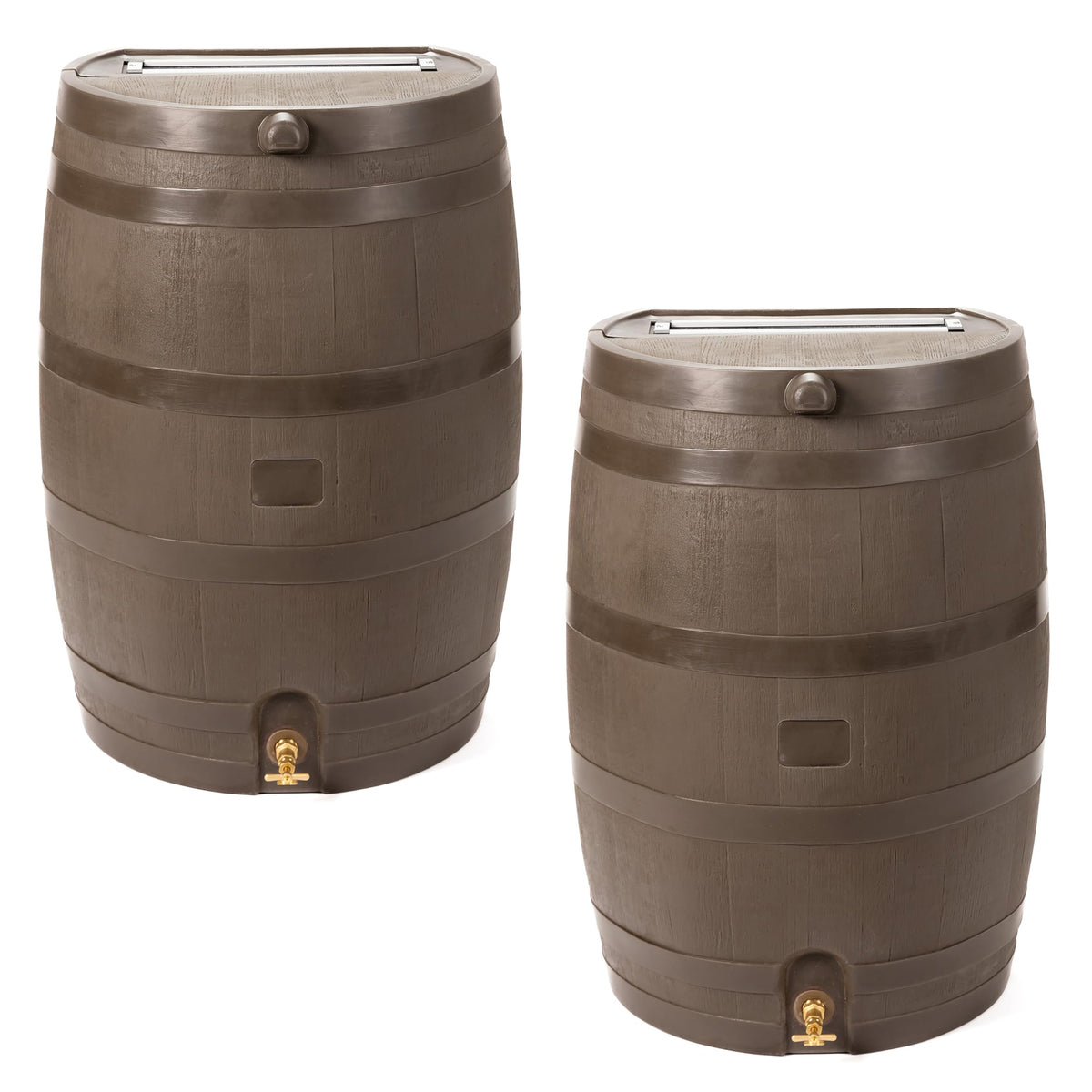 50 Gallon Rain Barrel with Brass Spigot, Large Outdoor Rainwater Collection and Storage Container for Garden