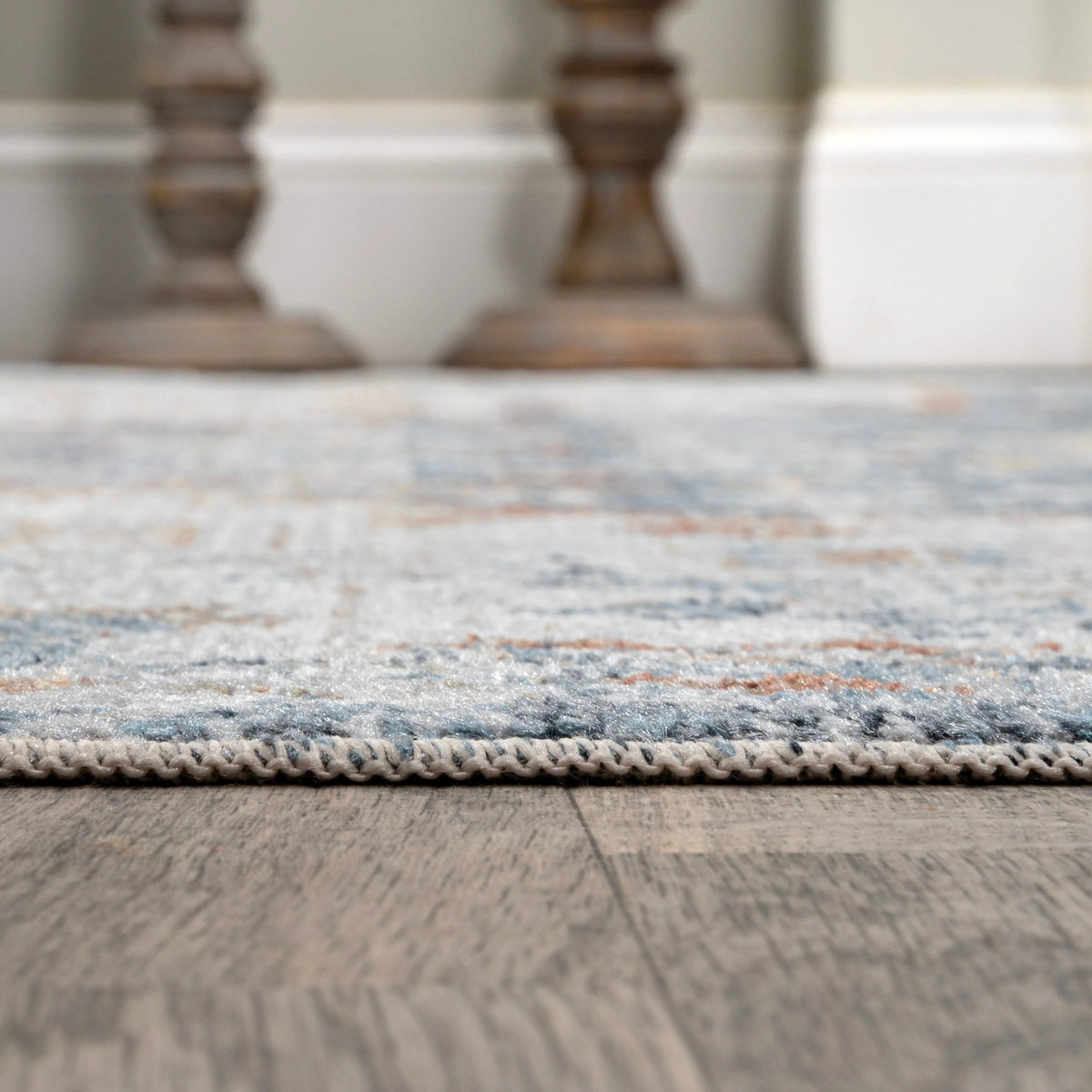 Bohemian Medallion Low-Pile Machine-Washable Area Rug, Cream and Terra